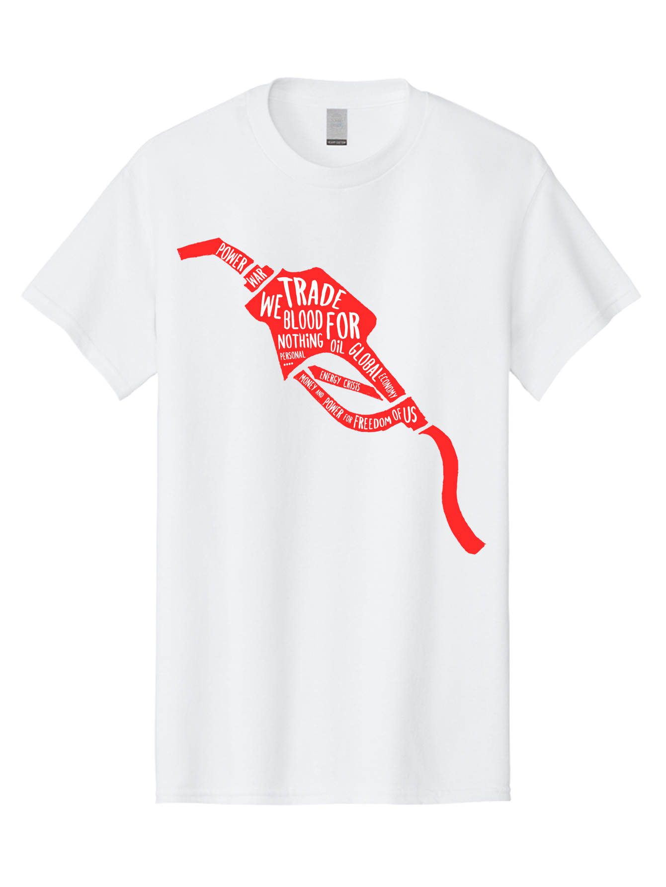 Blood Oil Men'S Graphic Tee, 100% Cotton, Comfortable Casual Summer Wear, Machine Washable, Protest Art, Social Commentary, Oil And Power, Global Economy, War And Energy Crisis, Power Of Money And Freedom Aae150