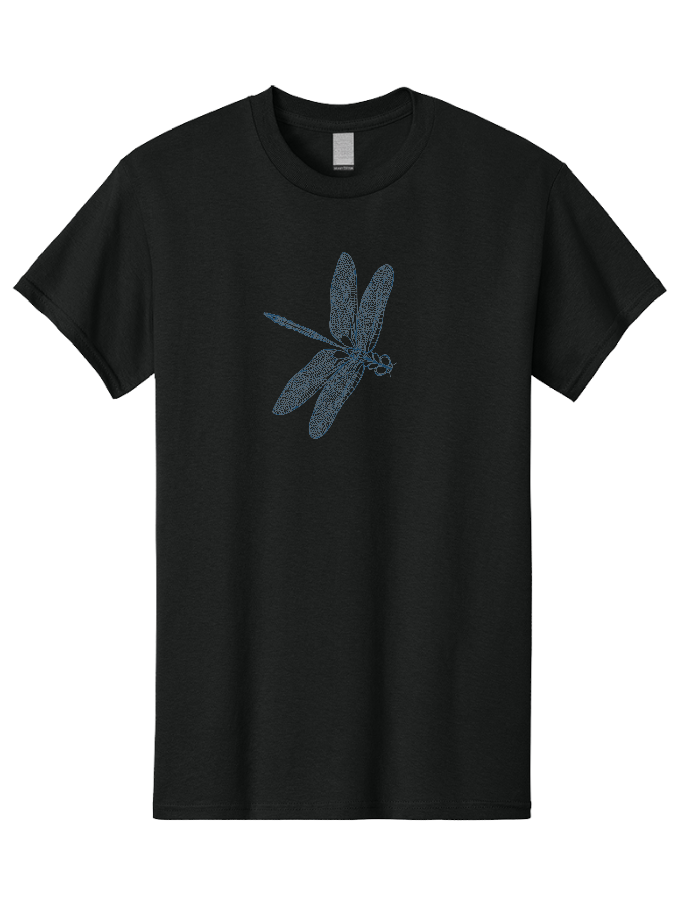 Botanical Dragonfly Art Men'S Graphic Tee, 100% Cotton, Comfortable Casual Summer Wear, Machine Washable, Dragonfly, Delicate Wings, Intricate Design, Abstract Art, Insect Illustration, Detailed Drawing, Nature-Inspired Aae154