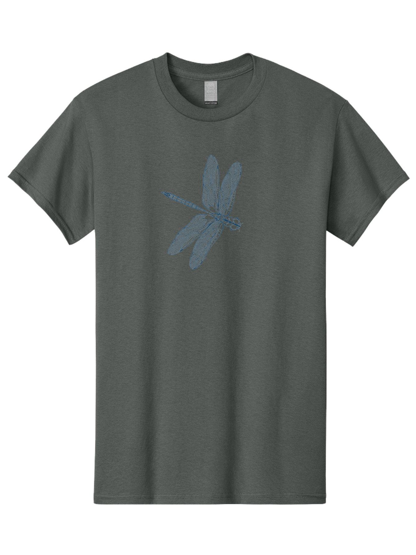 Botanical Dragonfly Art Men'S Graphic Tee, 100% Cotton, Comfortable Casual Summer Wear, Machine Washable, Dragonfly, Delicate Wings, Intricate Design, Abstract Art, Insect Illustration, Detailed Drawing, Nature-Inspired Aae154