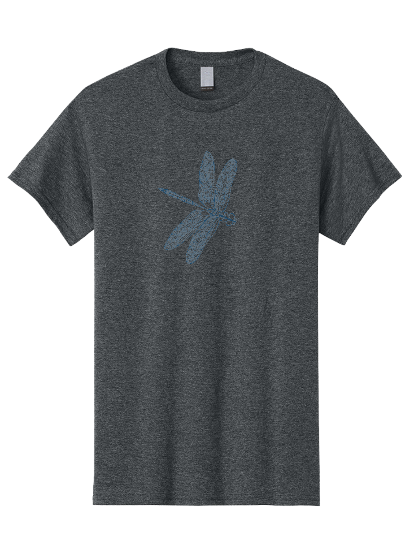 Botanical Dragonfly Art Men'S Graphic Tee, 100% Cotton, Comfortable Casual Summer Wear, Machine Washable, Dragonfly, Delicate Wings, Intricate Design, Abstract Art, Insect Illustration, Detailed Drawing, Nature-Inspired Aae154
