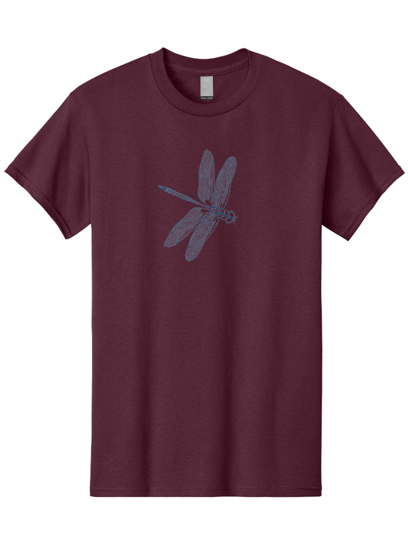 Botanical Dragonfly Art Men'S Graphic Tee, 100% Cotton, Comfortable Casual Summer Wear, Machine Washable, Dragonfly, Delicate Wings, Intricate Design, Abstract Art, Insect Illustration, Detailed Drawing, Nature-Inspired Aae154
