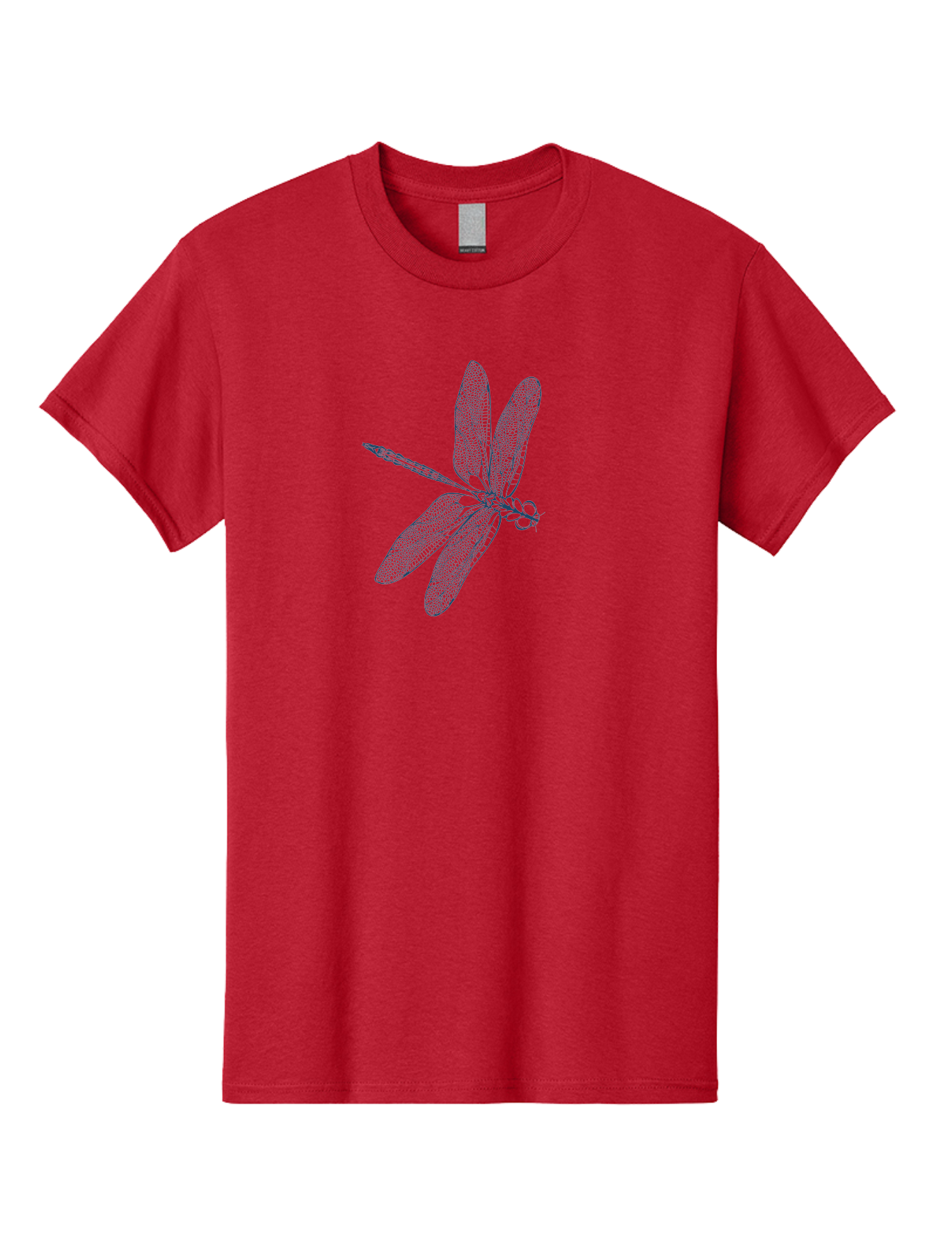 Botanical Dragonfly Art Men'S Graphic Tee, 100% Cotton, Comfortable Casual Summer Wear, Machine Washable, Dragonfly, Delicate Wings, Intricate Design, Abstract Art, Insect Illustration, Detailed Drawing, Nature-Inspired Aae154