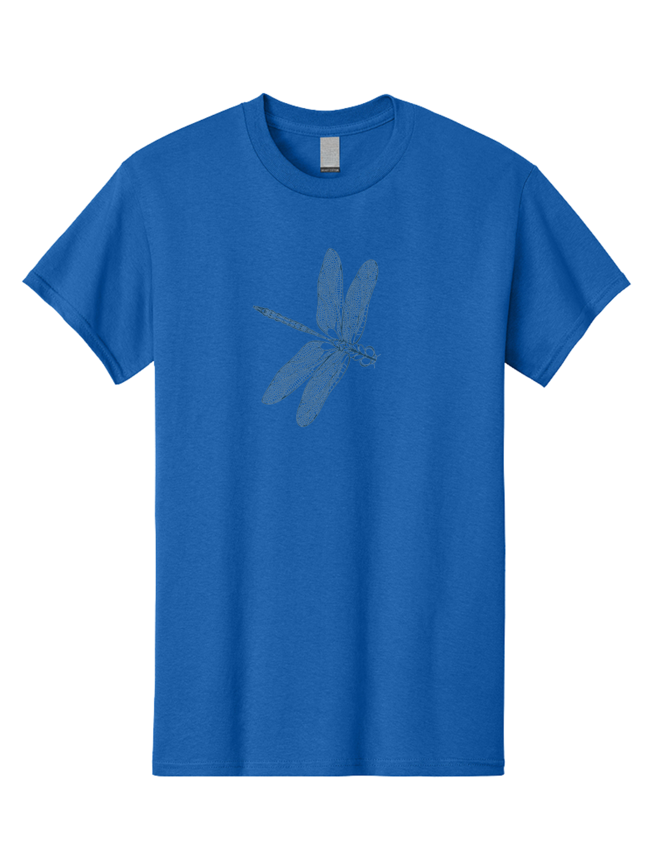Botanical Dragonfly Art Men'S Graphic Tee, 100% Cotton, Comfortable Casual Summer Wear, Machine Washable, Dragonfly, Delicate Wings, Intricate Design, Abstract Art, Insect Illustration, Detailed Drawing, Nature-Inspired Aae154