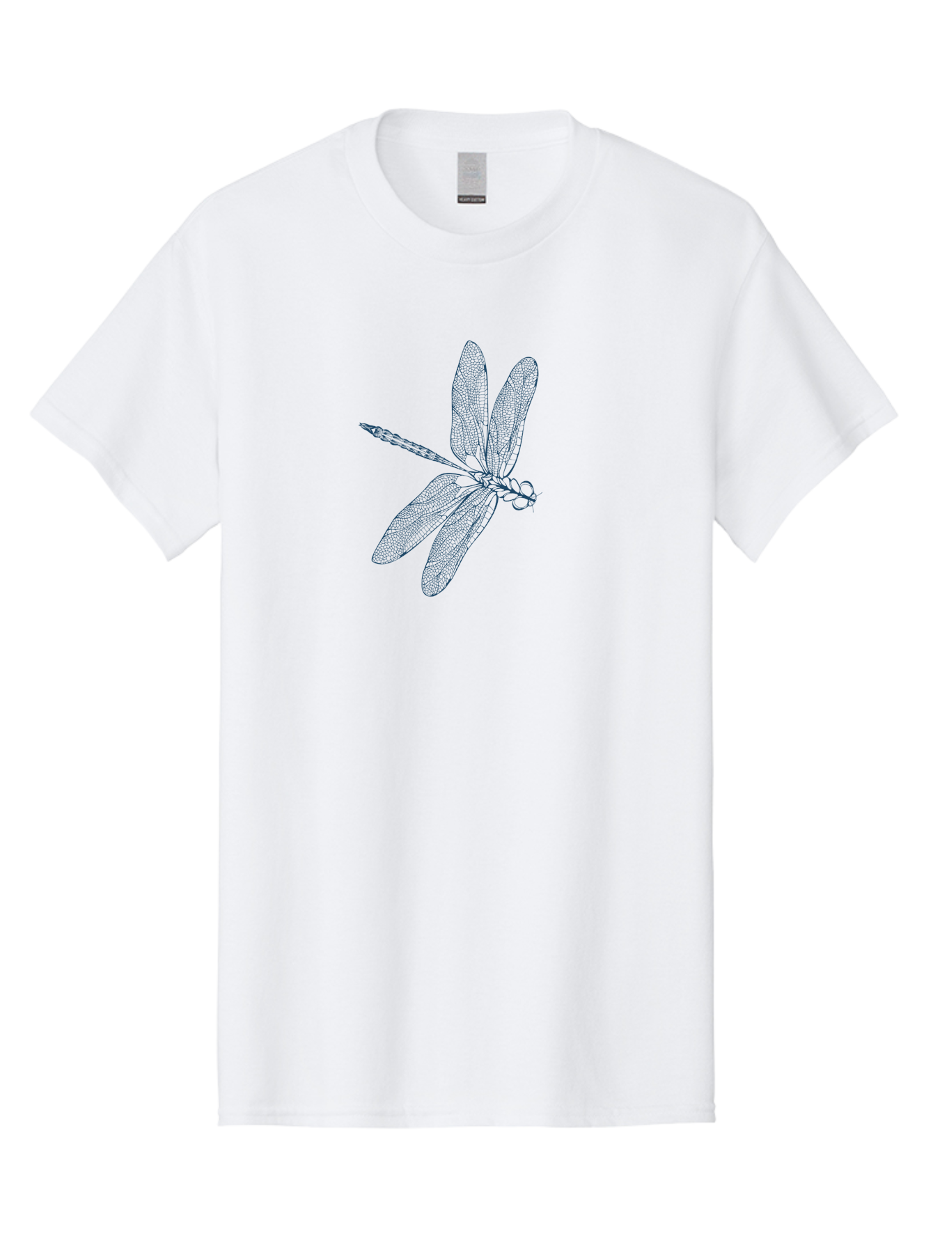 Botanical Dragonfly Art Men'S Graphic Tee, 100% Cotton, Comfortable Casual Summer Wear, Machine Washable, Dragonfly, Delicate Wings, Intricate Design, Abstract Art, Insect Illustration, Detailed Drawing, Nature-Inspired Aae154
