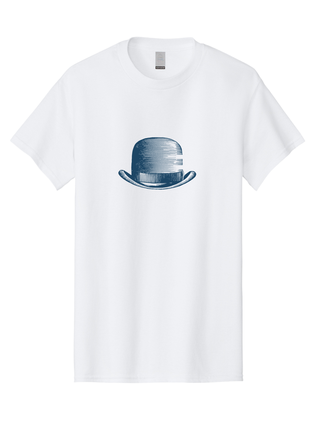 Bowler-Hat Men'S Graphic Tee, 100% Cotton, Comfortable Casual Summer Wear, Machine Washable, Bowler Hat, Classic Fashion, Vintage Style, Gentleman'S Accessory, Luxury Hat, Iconic Design, Retro Charm Aae156