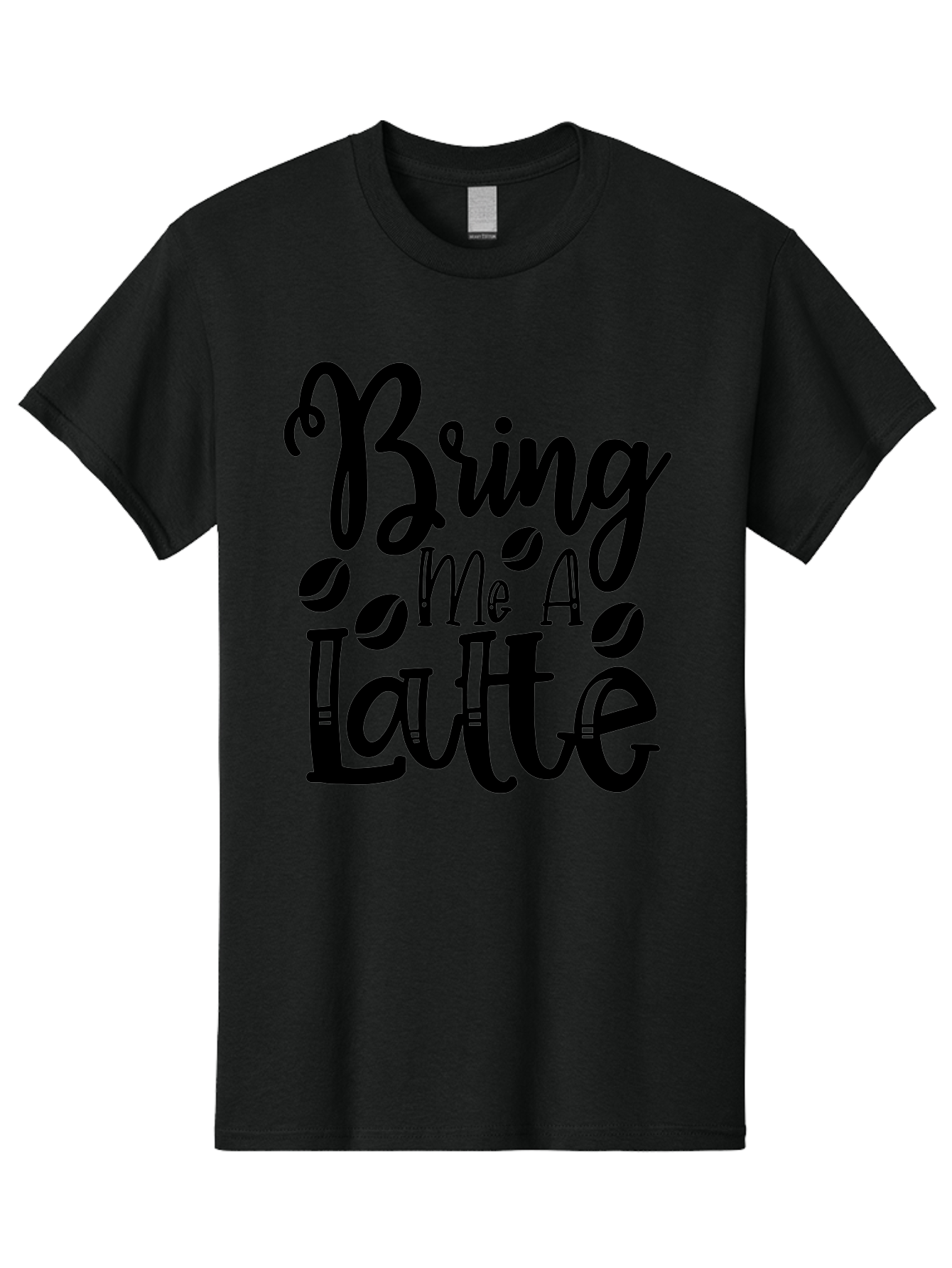 Bring Me A Latte Men'S Graphic Tee, 100% Cotton, Comfortable Casual Summer Wear, Machine Washable, Coffee Quotes, Latte Art, Coffee Lover, Caffeine Fix, Morning Coffee, Coffee Break, Coffee Beans, Latte Design Aae157