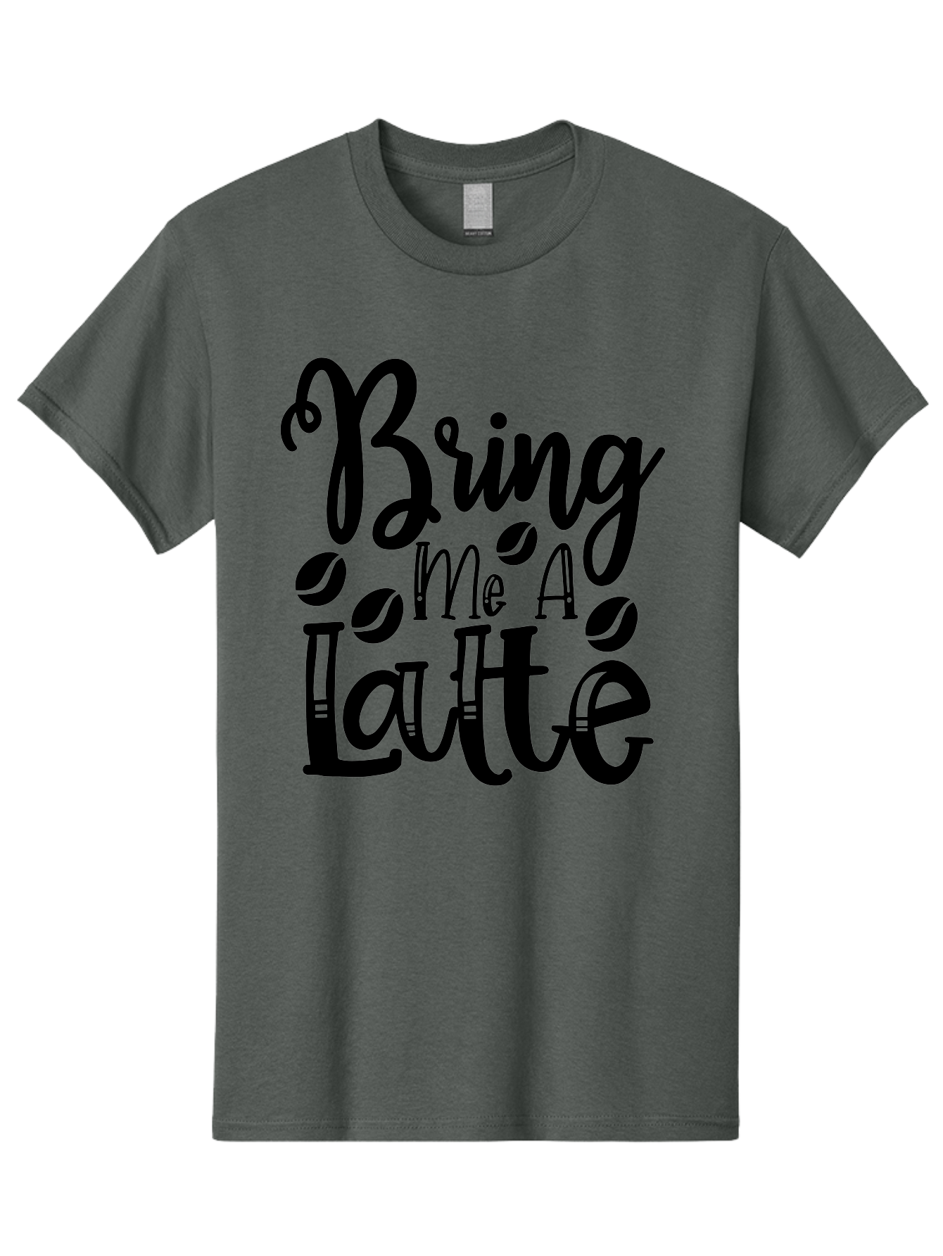 Bring Me A Latte Men'S Graphic Tee, 100% Cotton, Comfortable Casual Summer Wear, Machine Washable, Coffee Quotes, Latte Art, Coffee Lover, Caffeine Fix, Morning Coffee, Coffee Break, Coffee Beans, Latte Design Aae157