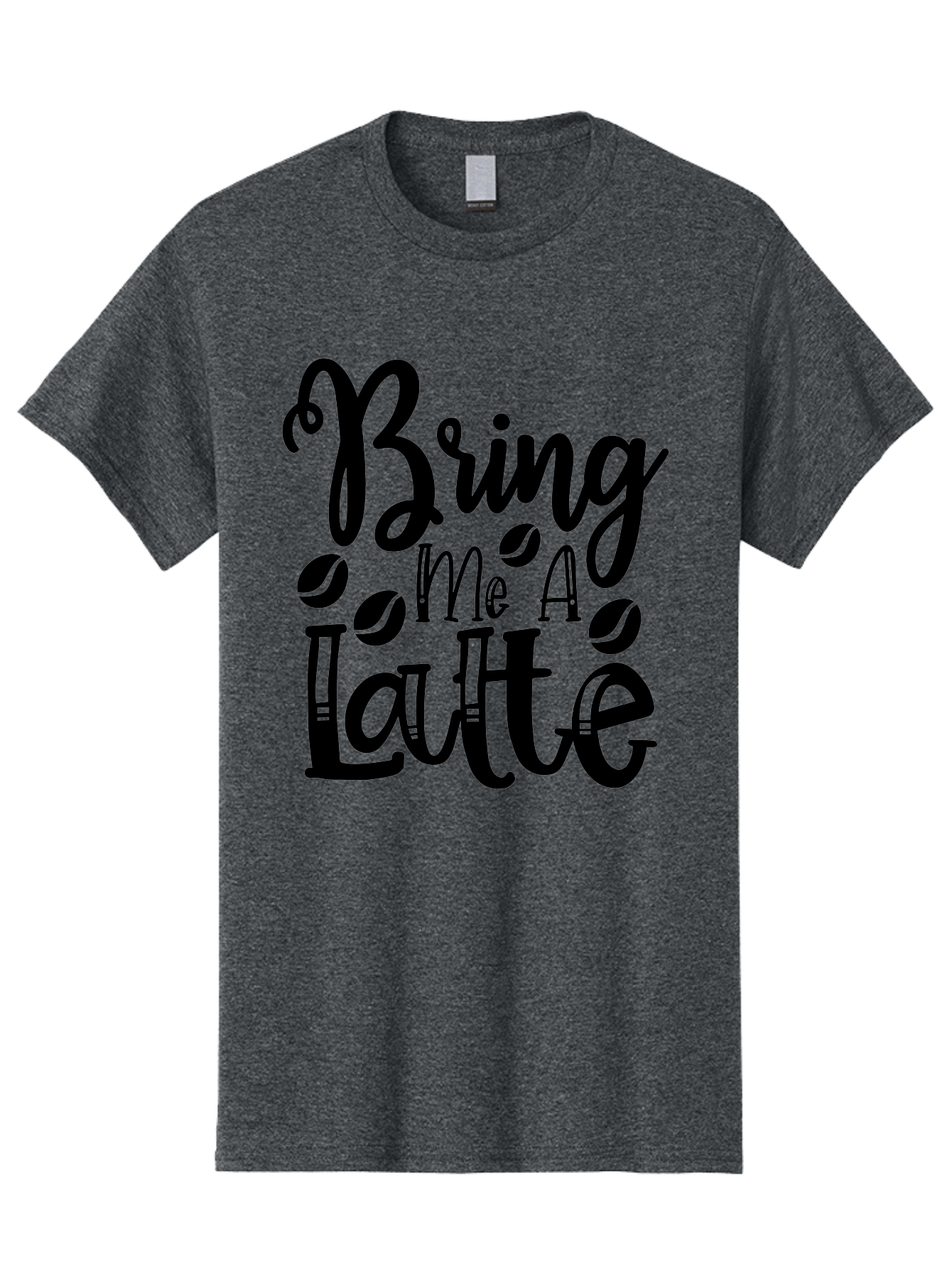 Bring Me A Latte Men'S Graphic Tee, 100% Cotton, Comfortable Casual Summer Wear, Machine Washable, Coffee Quotes, Latte Art, Coffee Lover, Caffeine Fix, Morning Coffee, Coffee Break, Coffee Beans, Latte Design Aae157