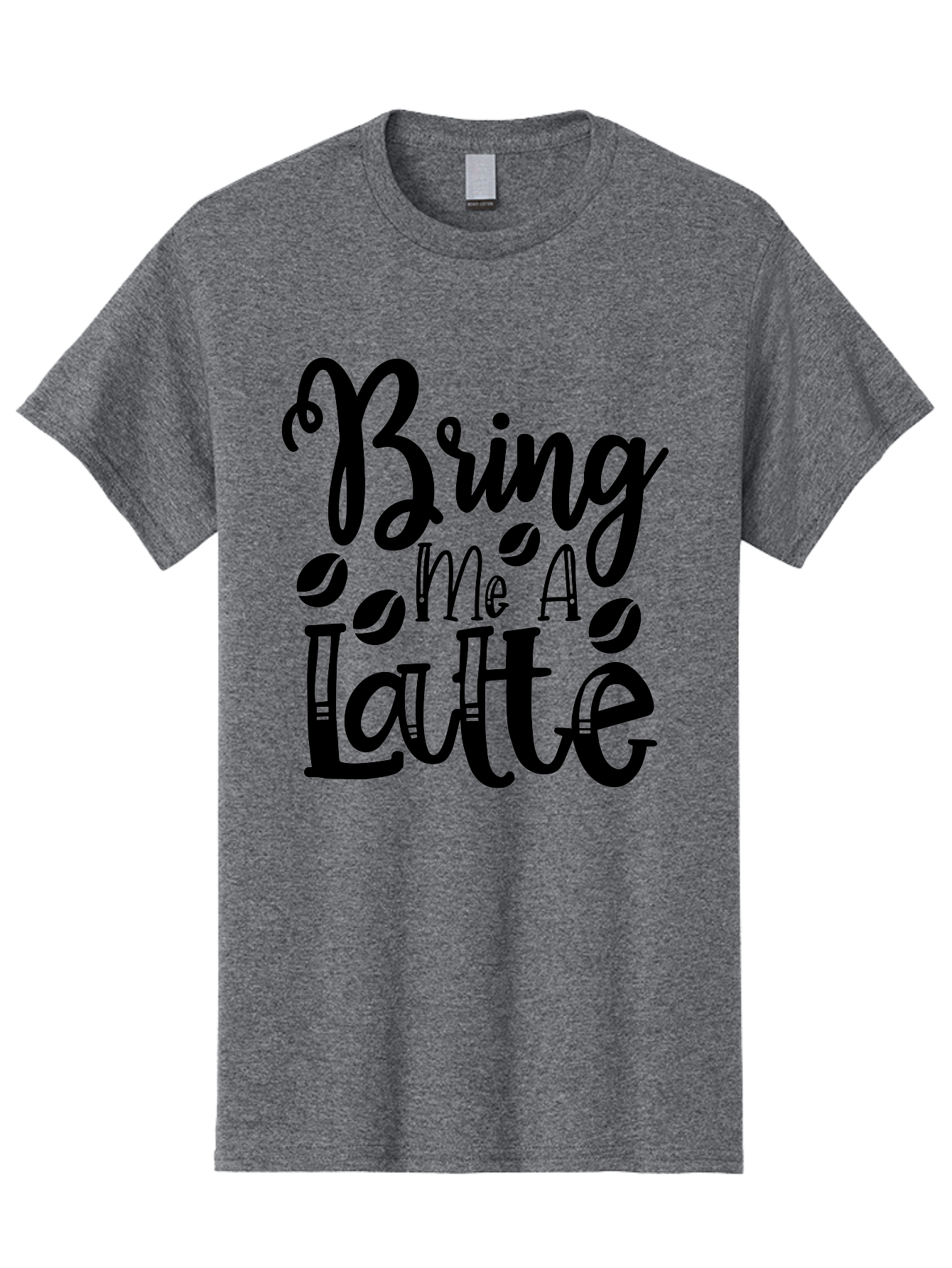 Bring Me A Latte Men'S Graphic Tee, 100% Cotton, Comfortable Casual Summer Wear, Machine Washable, Coffee Quotes, Latte Art, Coffee Lover, Caffeine Fix, Morning Coffee, Coffee Break, Coffee Beans, Latte Design Aae157