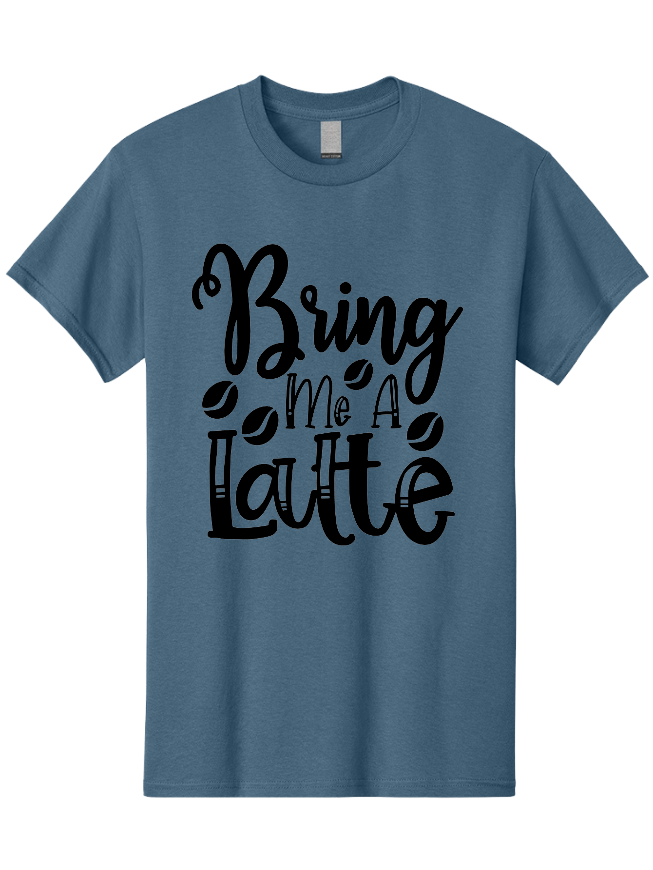Bring Me A Latte Men'S Graphic Tee, 100% Cotton, Comfortable Casual Summer Wear, Machine Washable, Coffee Quotes, Latte Art, Coffee Lover, Caffeine Fix, Morning Coffee, Coffee Break, Coffee Beans, Latte Design Aae157