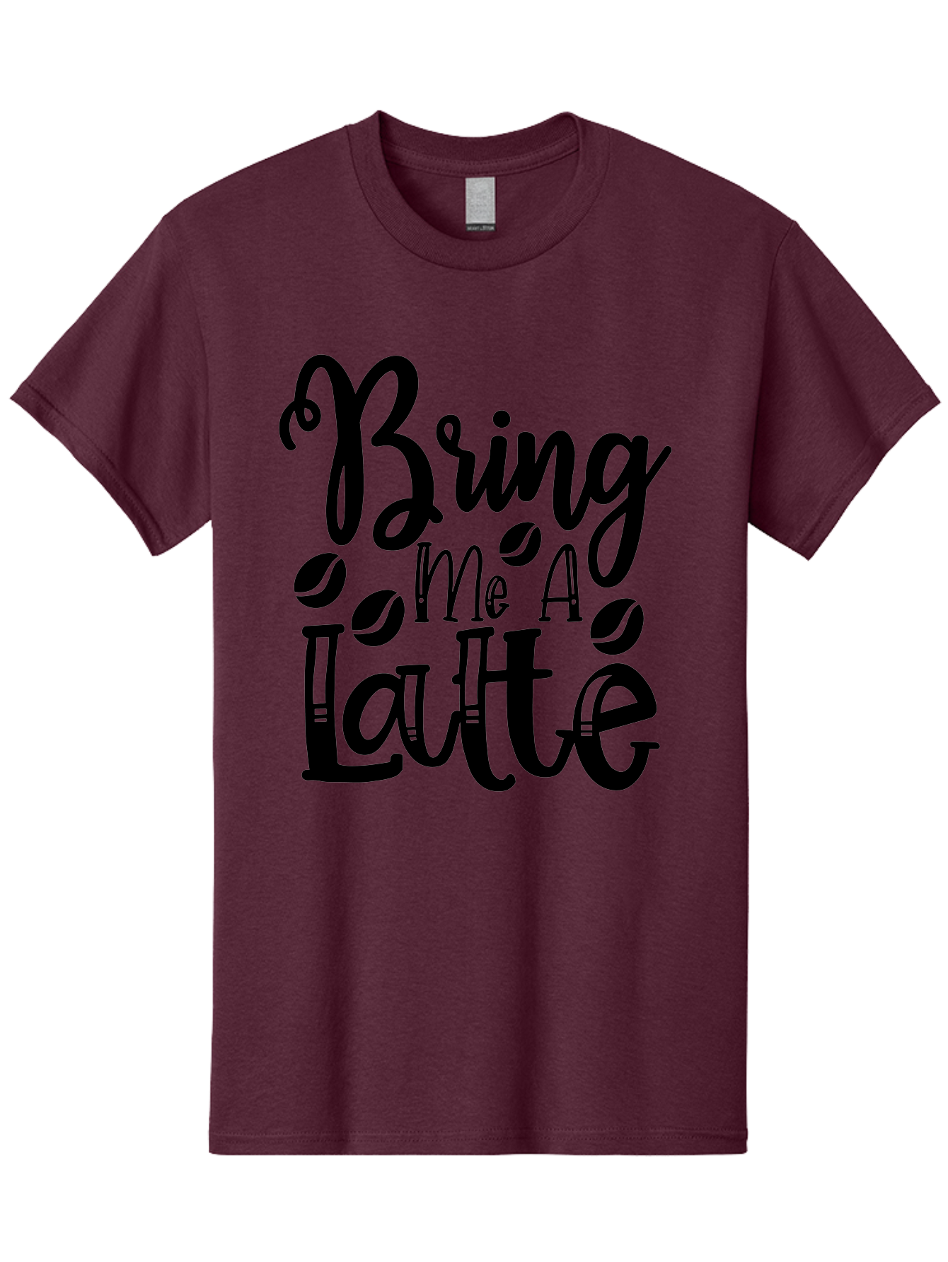 Bring Me A Latte Men'S Graphic Tee, 100% Cotton, Comfortable Casual Summer Wear, Machine Washable, Coffee Quotes, Latte Art, Coffee Lover, Caffeine Fix, Morning Coffee, Coffee Break, Coffee Beans, Latte Design Aae157