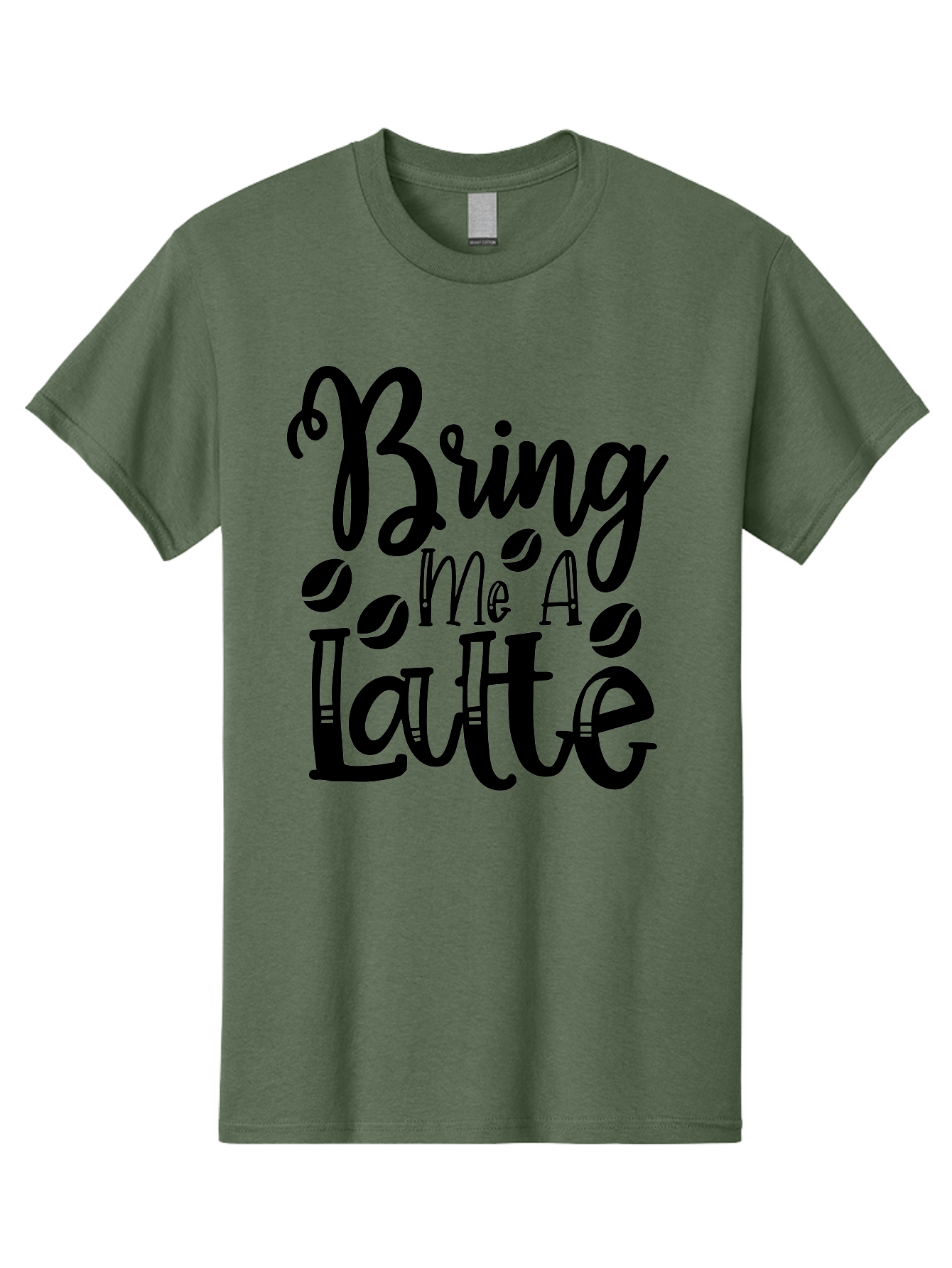 Bring Me A Latte Men'S Graphic Tee, 100% Cotton, Comfortable Casual Summer Wear, Machine Washable, Coffee Quotes, Latte Art, Coffee Lover, Caffeine Fix, Morning Coffee, Coffee Break, Coffee Beans, Latte Design Aae157