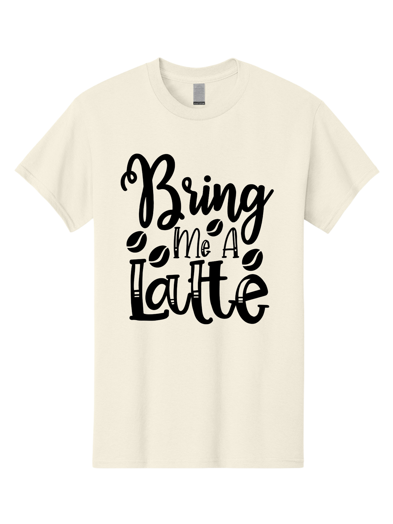 Bring Me A Latte Men'S Graphic Tee, 100% Cotton, Comfortable Casual Summer Wear, Machine Washable, Coffee Quotes, Latte Art, Coffee Lover, Caffeine Fix, Morning Coffee, Coffee Break, Coffee Beans, Latte Design Aae157