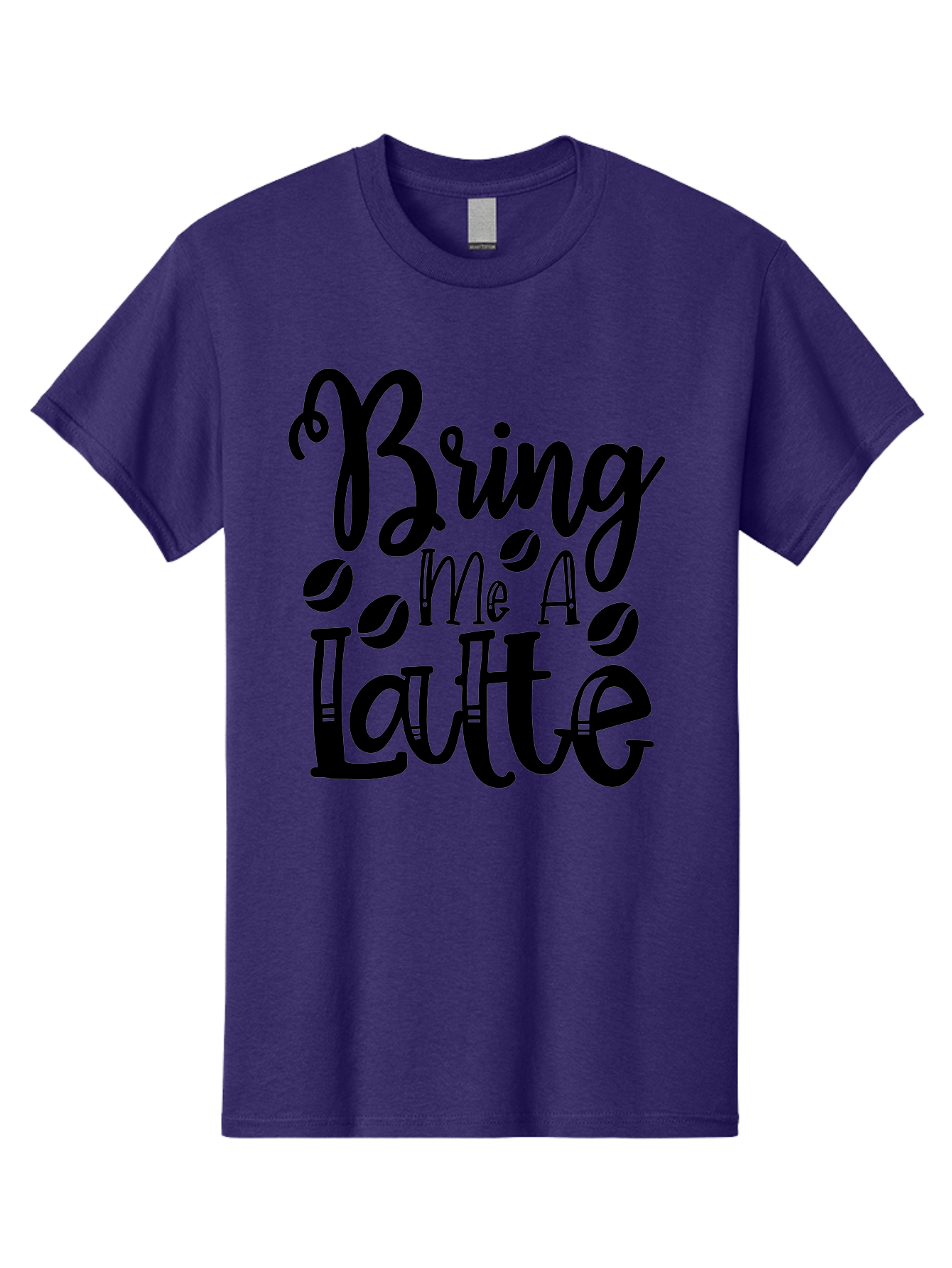 Bring Me A Latte Men'S Graphic Tee, 100% Cotton, Comfortable Casual Summer Wear, Machine Washable, Coffee Quotes, Latte Art, Coffee Lover, Caffeine Fix, Morning Coffee, Coffee Break, Coffee Beans, Latte Design Aae157