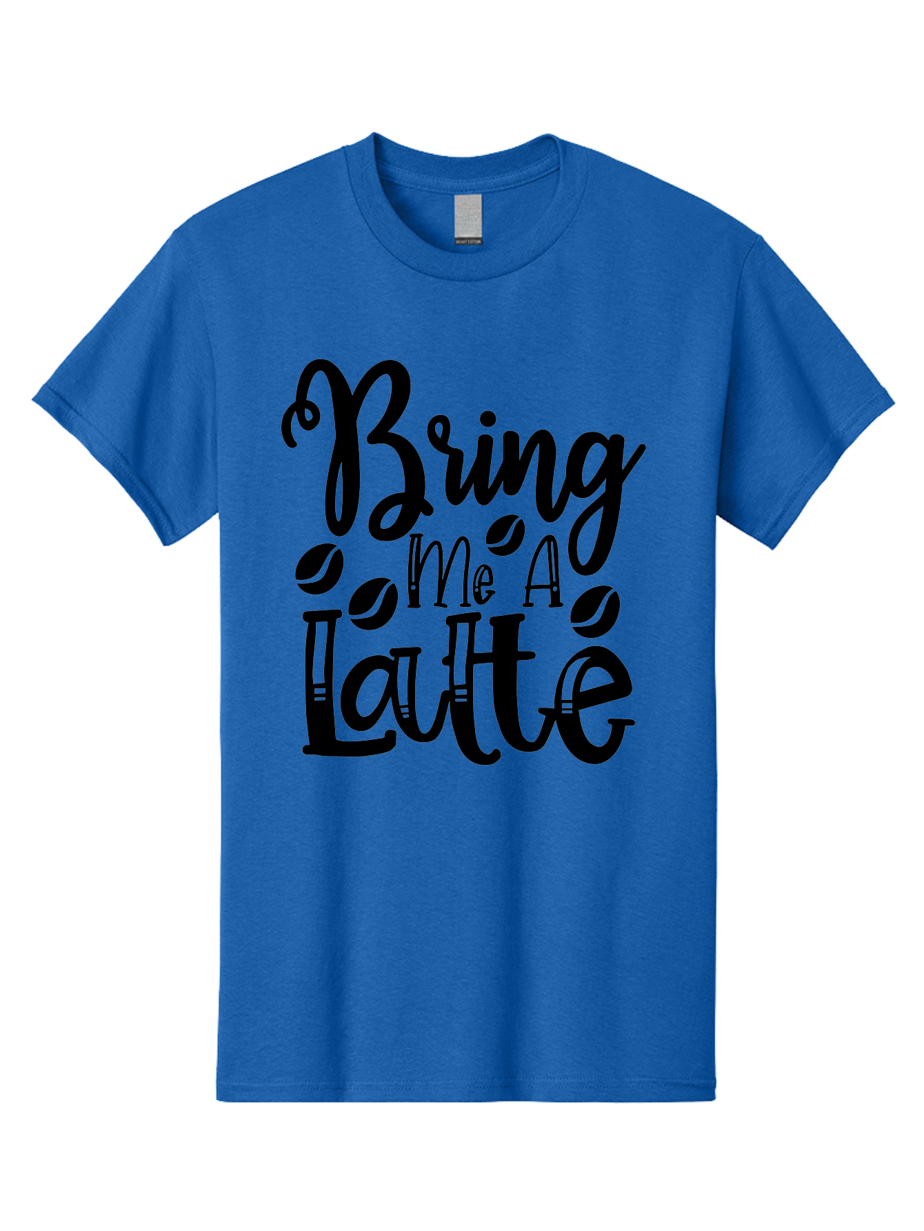 Bring Me A Latte Men'S Graphic Tee, 100% Cotton, Comfortable Casual Summer Wear, Machine Washable, Coffee Quotes, Latte Art, Coffee Lover, Caffeine Fix, Morning Coffee, Coffee Break, Coffee Beans, Latte Design Aae157