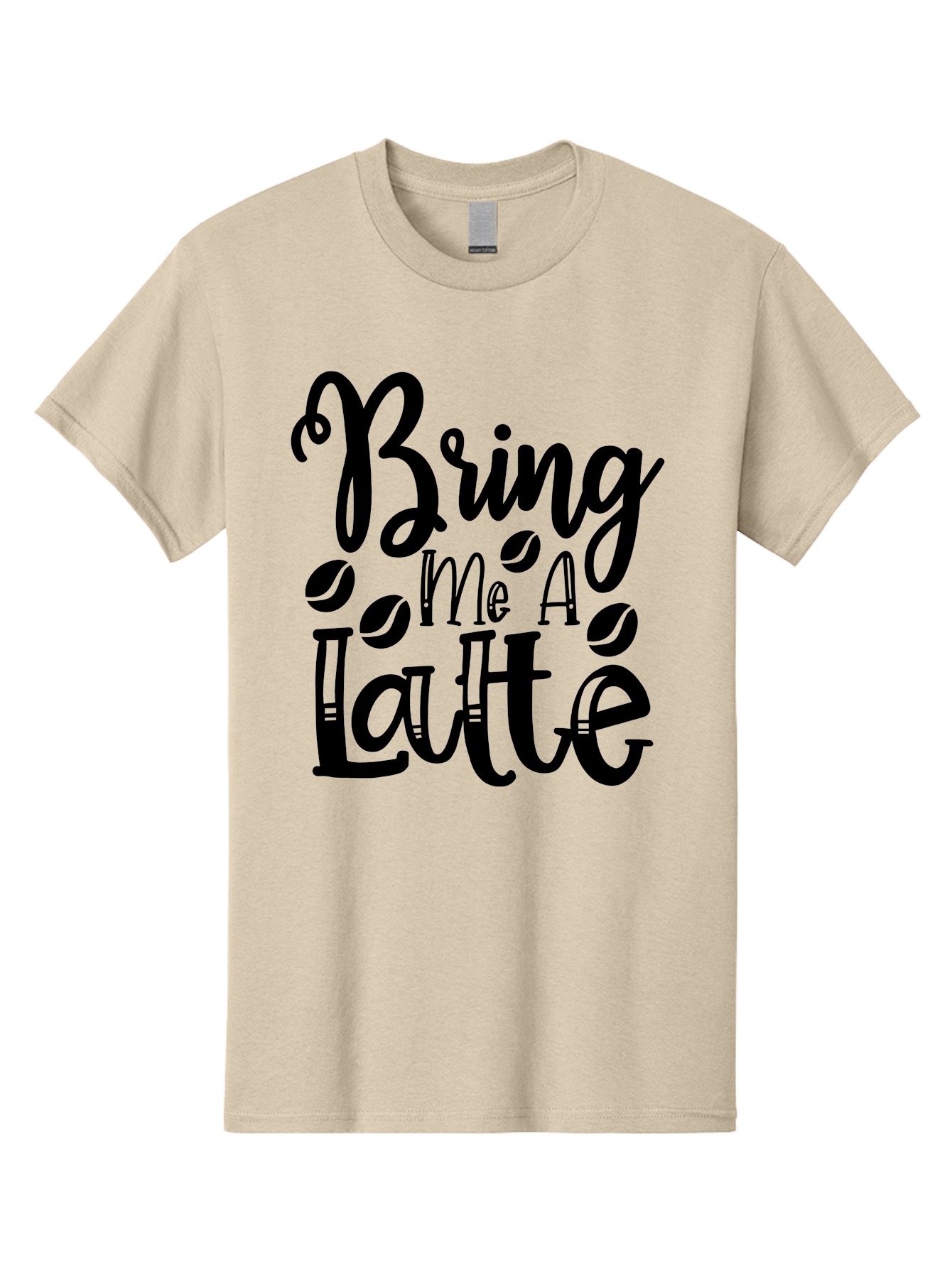 Bring Me A Latte Men'S Graphic Tee, 100% Cotton, Comfortable Casual Summer Wear, Machine Washable, Coffee Quotes, Latte Art, Coffee Lover, Caffeine Fix, Morning Coffee, Coffee Break, Coffee Beans, Latte Design Aae157