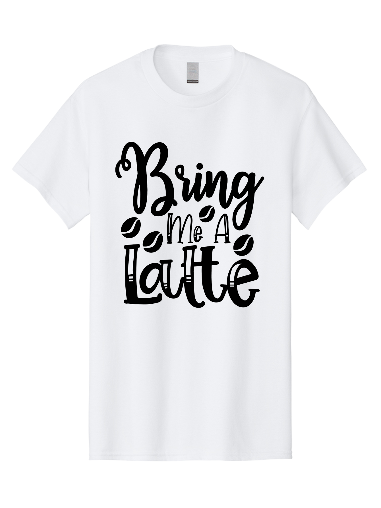 Bring Me A Latte Men'S Graphic Tee, 100% Cotton, Comfortable Casual Summer Wear, Machine Washable, Coffee Quotes, Latte Art, Coffee Lover, Caffeine Fix, Morning Coffee, Coffee Break, Coffee Beans, Latte Design Aae157