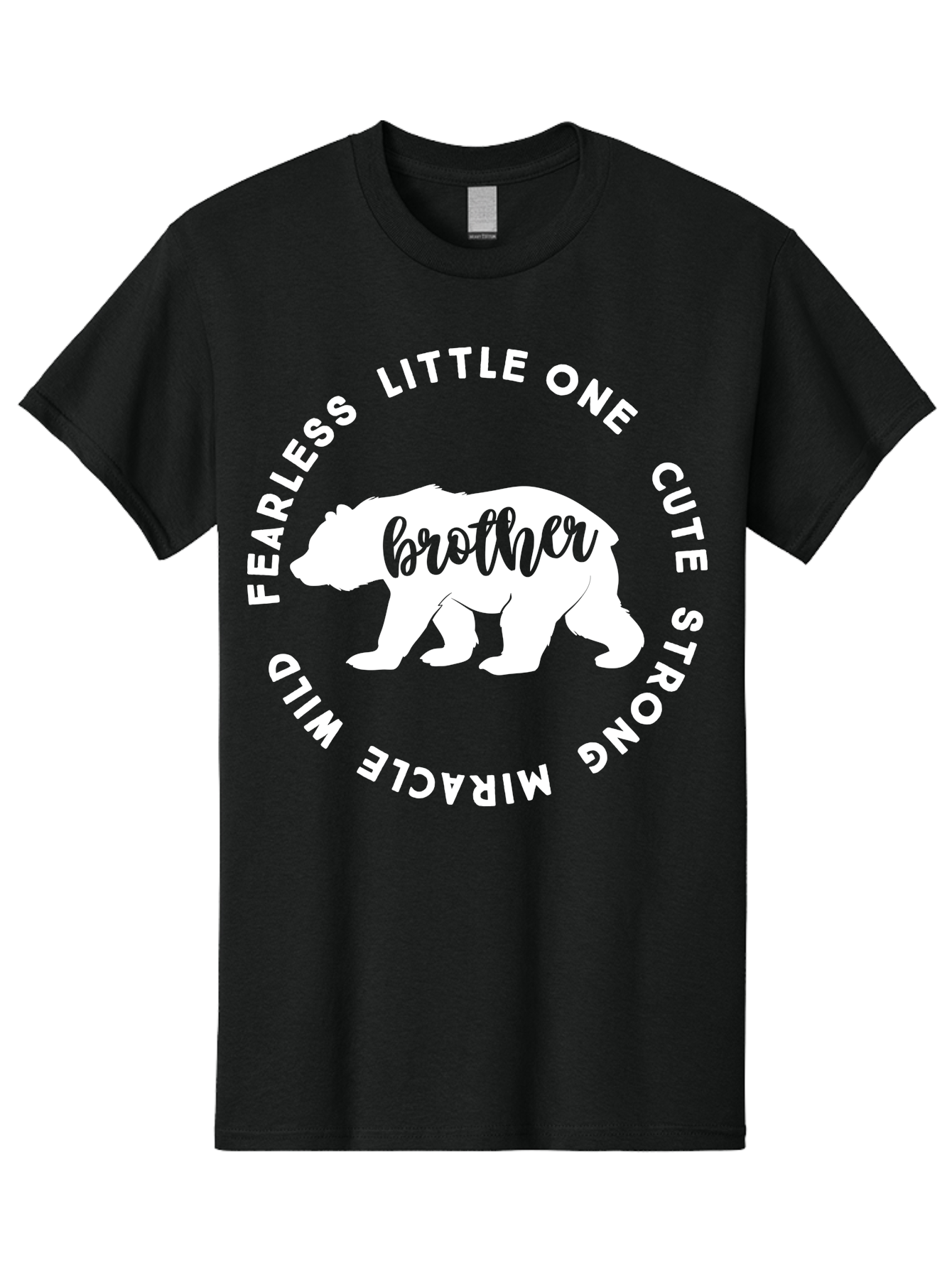 Brother Bear White Men'S Graphic Tee, 100% Cotton, Comfortable Casual Summer Wear, Machine Washable, Brother Bear, Bear Silhouette, Cute Brother, Wild Child, Miracle Boy, Fearless Kid, Strong Brother, Little One, Brother Bear Graphics, Aae158