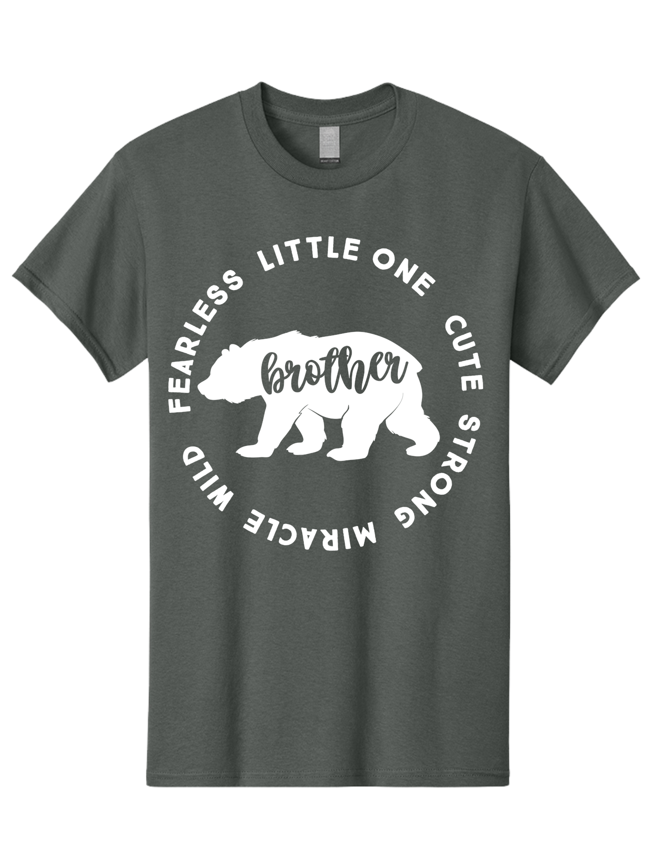 Brother Bear White Men'S Graphic Tee, 100% Cotton, Comfortable Casual Summer Wear, Machine Washable, Brother Bear, Bear Silhouette, Cute Brother, Wild Child, Miracle Boy, Fearless Kid, Strong Brother, Little One, Brother Bear Graphics, Aae158