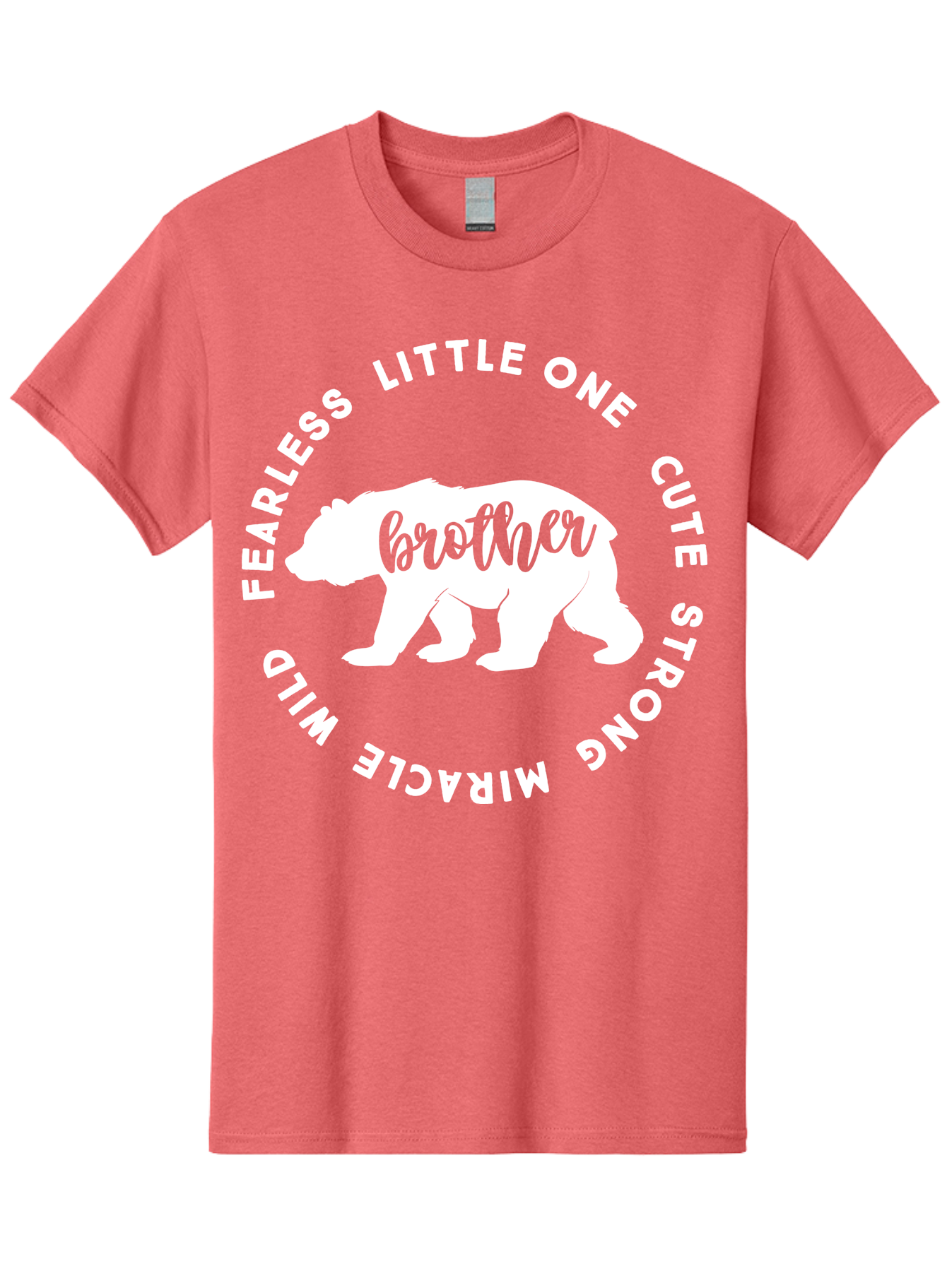 Brother Bear White Men'S Graphic Tee, 100% Cotton, Comfortable Casual Summer Wear, Machine Washable, Brother Bear, Bear Silhouette, Cute Brother, Wild Child, Miracle Boy, Fearless Kid, Strong Brother, Little One, Brother Bear Graphics, Aae158