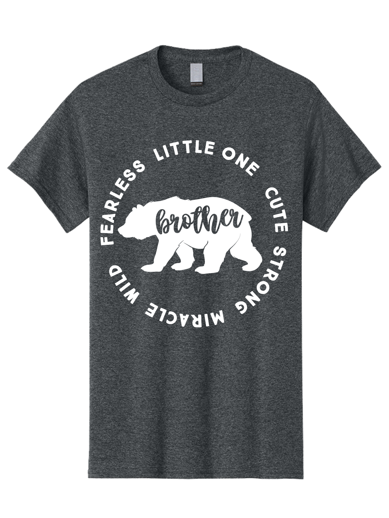 Brother Bear White Men'S Graphic Tee, 100% Cotton, Comfortable Casual Summer Wear, Machine Washable, Brother Bear, Bear Silhouette, Cute Brother, Wild Child, Miracle Boy, Fearless Kid, Strong Brother, Little One, Brother Bear Graphics, Aae158