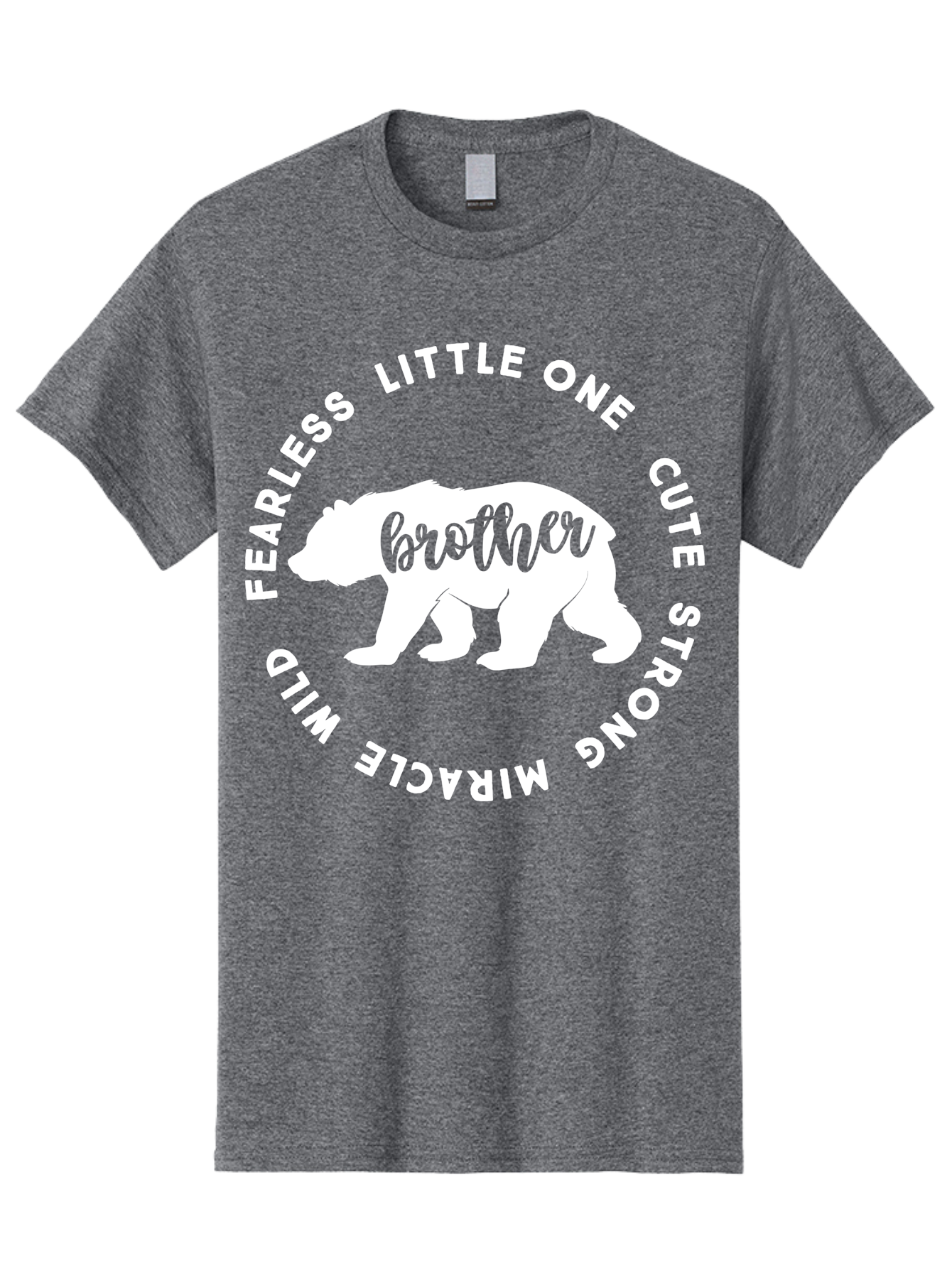 Brother Bear White Men'S Graphic Tee, 100% Cotton, Comfortable Casual Summer Wear, Machine Washable, Brother Bear, Bear Silhouette, Cute Brother, Wild Child, Miracle Boy, Fearless Kid, Strong Brother, Little One, Brother Bear Graphics, Aae158