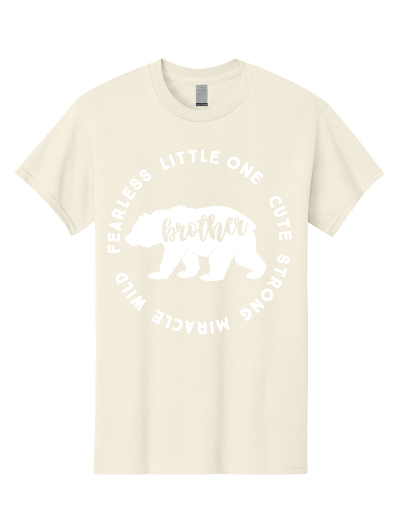 Brother Bear White Men'S Graphic Tee, 100% Cotton, Comfortable Casual Summer Wear, Machine Washable, Brother Bear, Bear Silhouette, Cute Brother, Wild Child, Miracle Boy, Fearless Kid, Strong Brother, Little One, Brother Bear Graphics, Aae158