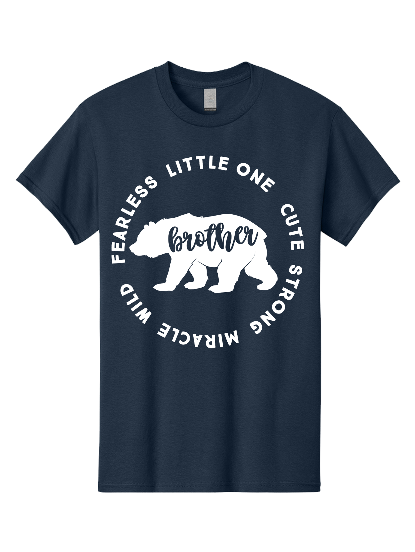 Brother Bear White Men'S Graphic Tee, 100% Cotton, Comfortable Casual Summer Wear, Machine Washable, Brother Bear, Bear Silhouette, Cute Brother, Wild Child, Miracle Boy, Fearless Kid, Strong Brother, Little One, Brother Bear Graphics, Aae158