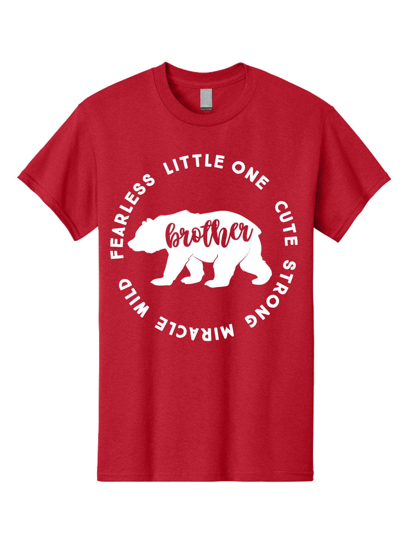 Brother Bear White Men'S Graphic Tee, 100% Cotton, Comfortable Casual Summer Wear, Machine Washable, Brother Bear, Bear Silhouette, Cute Brother, Wild Child, Miracle Boy, Fearless Kid, Strong Brother, Little One, Brother Bear Graphics, Aae158