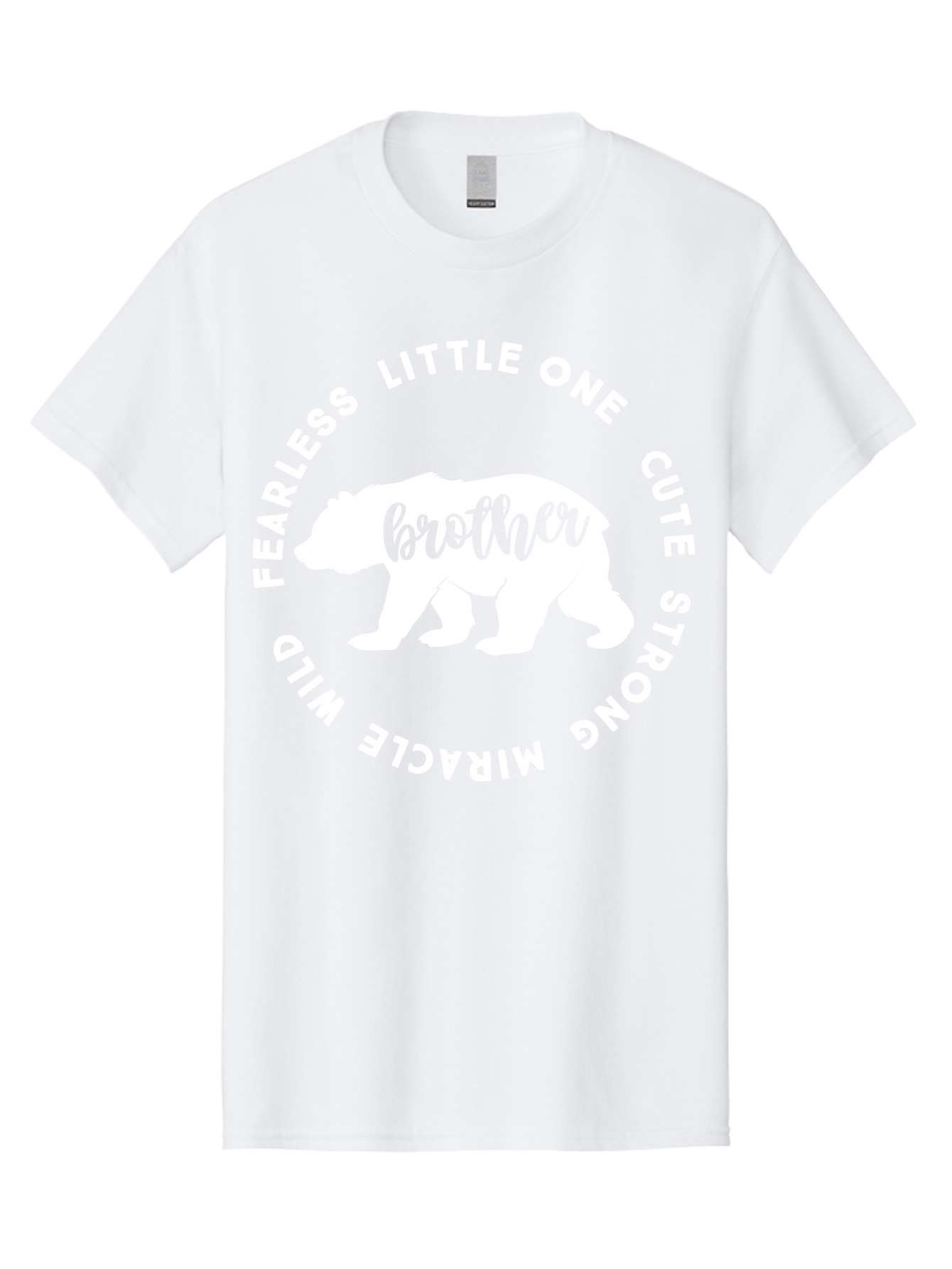 Brother Bear White Men'S Graphic Tee, 100% Cotton, Comfortable Casual Summer Wear, Machine Washable, Brother Bear, Bear Silhouette, Cute Brother, Wild Child, Miracle Boy, Fearless Kid, Strong Brother, Little One, Brother Bear Graphics, Aae158