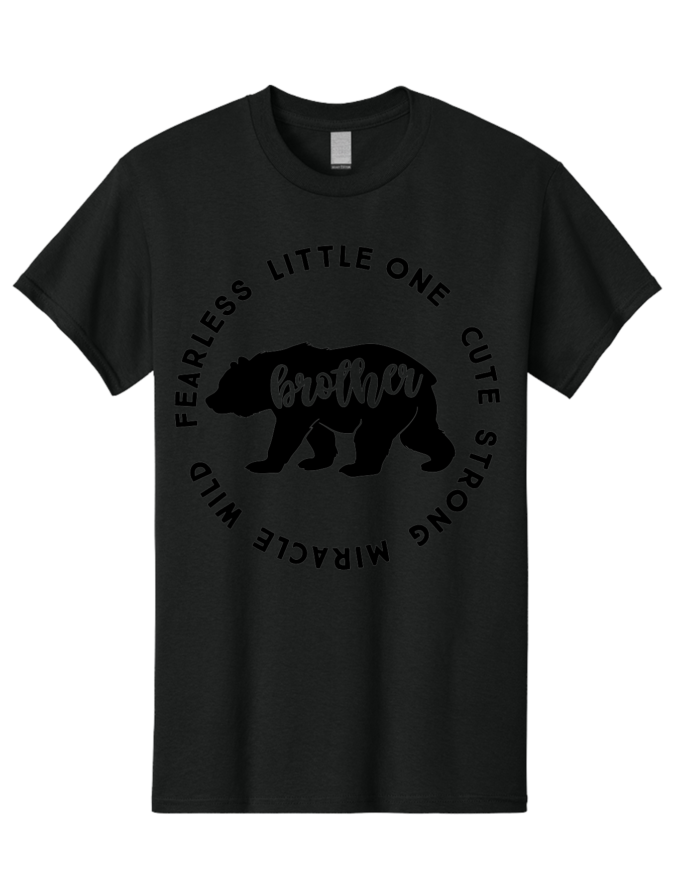 Brother Bear Men'S Graphic Tee, 100% Cotton, Comfortable Casual Summer Wear, Machine Washable, Brother Bear Design, Bear Silhouette, Cute Bear Graphic, Strong Brother Quote, Fearless Little One, Wild Miracle, Custom Brother Gift, Aae159