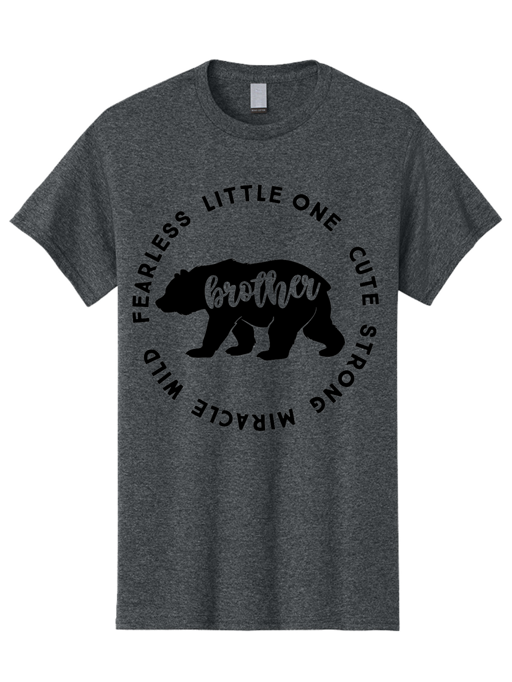 Brother Bear Men'S Graphic Tee, 100% Cotton, Comfortable Casual Summer Wear, Machine Washable, Brother Bear Design, Bear Silhouette, Cute Bear Graphic, Strong Brother Quote, Fearless Little One, Wild Miracle, Custom Brother Gift, Aae159
