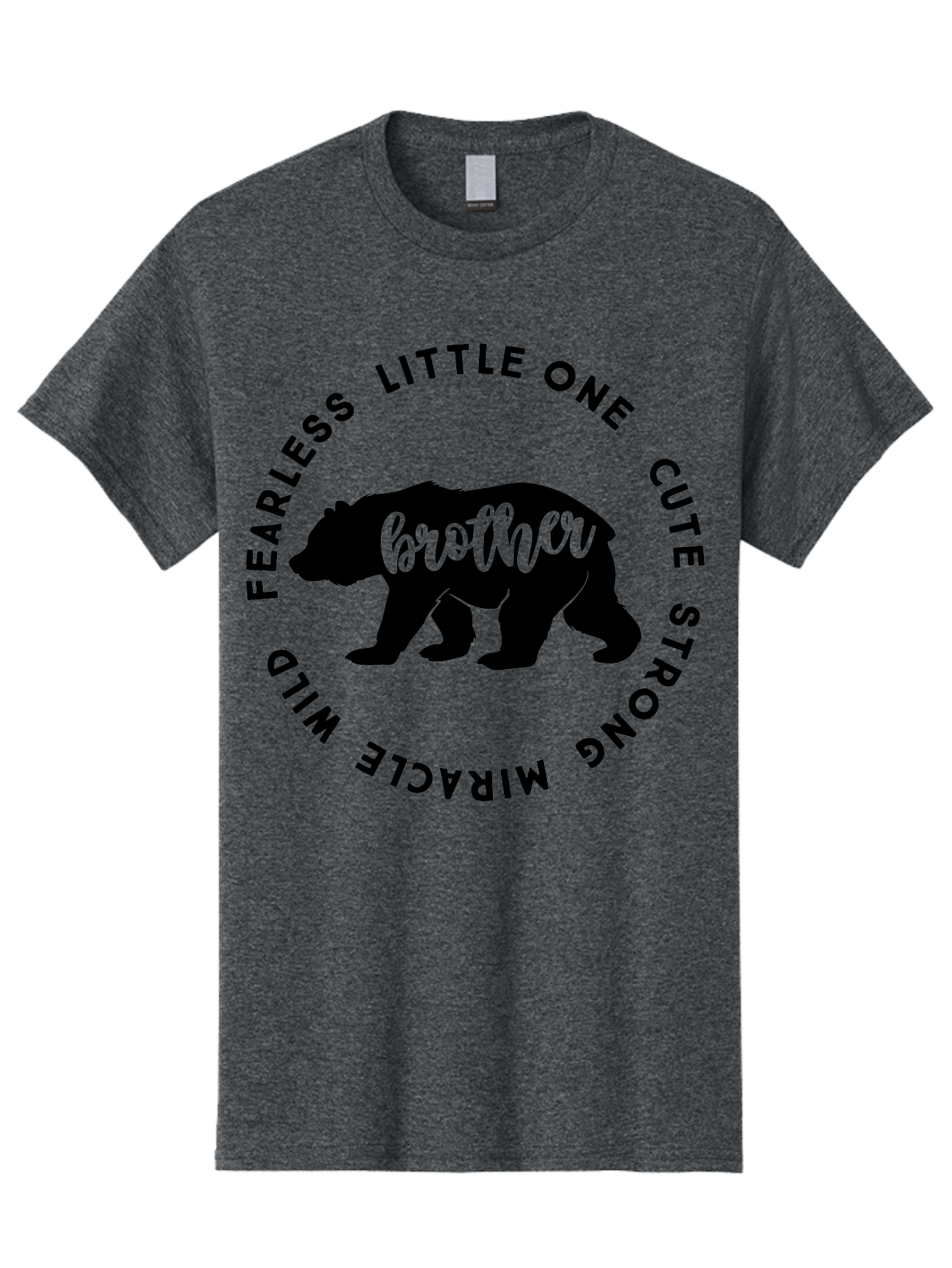 Brother Bear Men'S Graphic Tee, 100% Cotton, Comfortable Casual Summer Wear, Machine Washable, Brother Bear Design, Bear Silhouette, Cute Bear Graphic, Strong Brother Quote, Fearless Little One, Wild Miracle, Custom Brother Gift, Aae159
