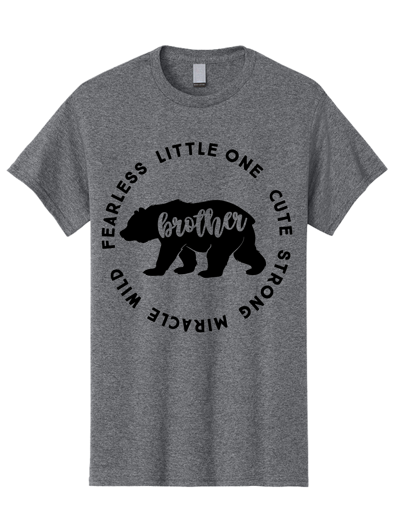 Brother Bear Men'S Graphic Tee, 100% Cotton, Comfortable Casual Summer Wear, Machine Washable, Brother Bear Design, Bear Silhouette, Cute Bear Graphic, Strong Brother Quote, Fearless Little One, Wild Miracle, Custom Brother Gift, Aae159