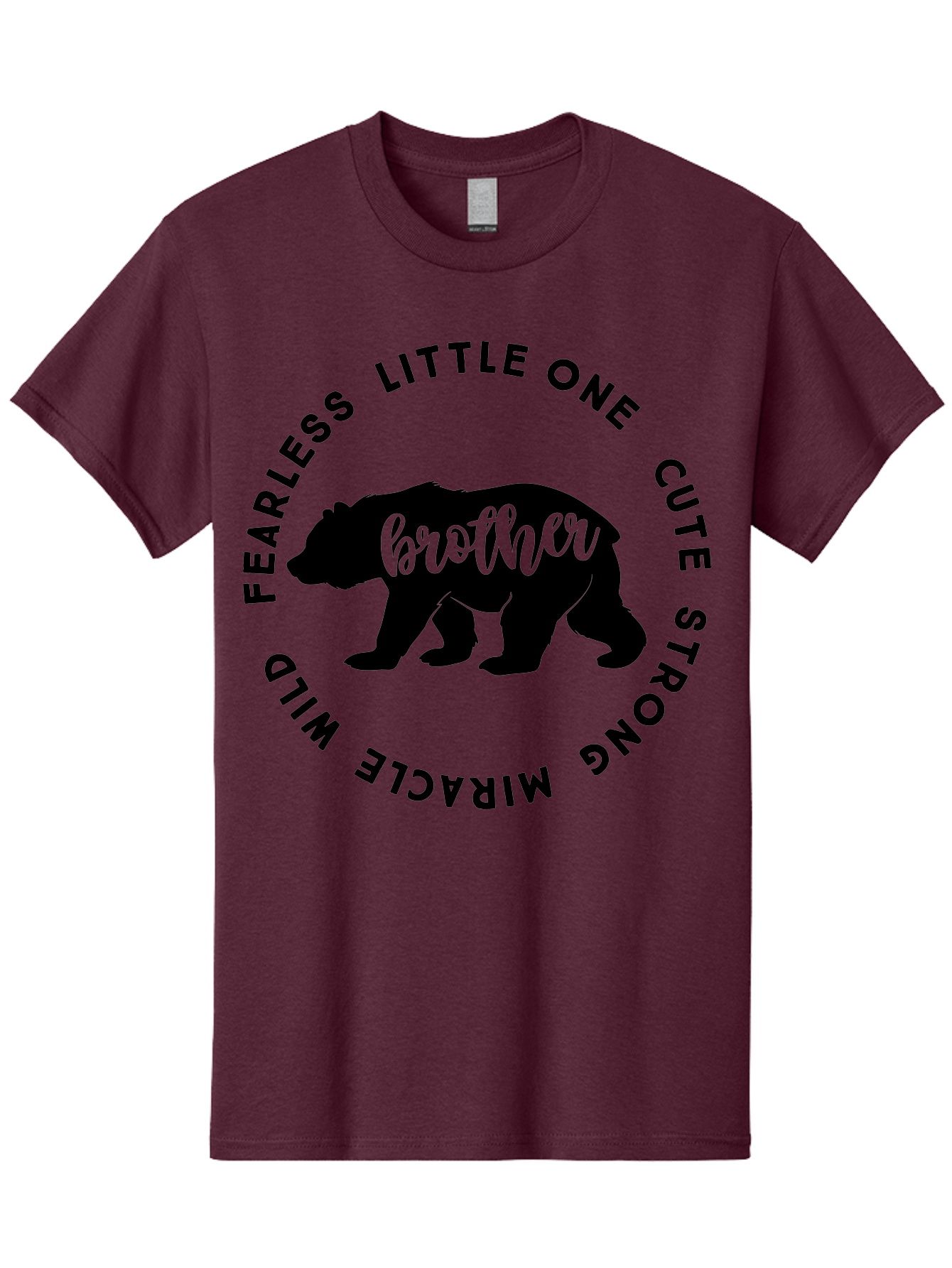 Brother Bear Men'S Graphic Tee, 100% Cotton, Comfortable Casual Summer Wear, Machine Washable, Brother Bear Design, Bear Silhouette, Cute Bear Graphic, Strong Brother Quote, Fearless Little One, Wild Miracle, Custom Brother Gift, Aae159