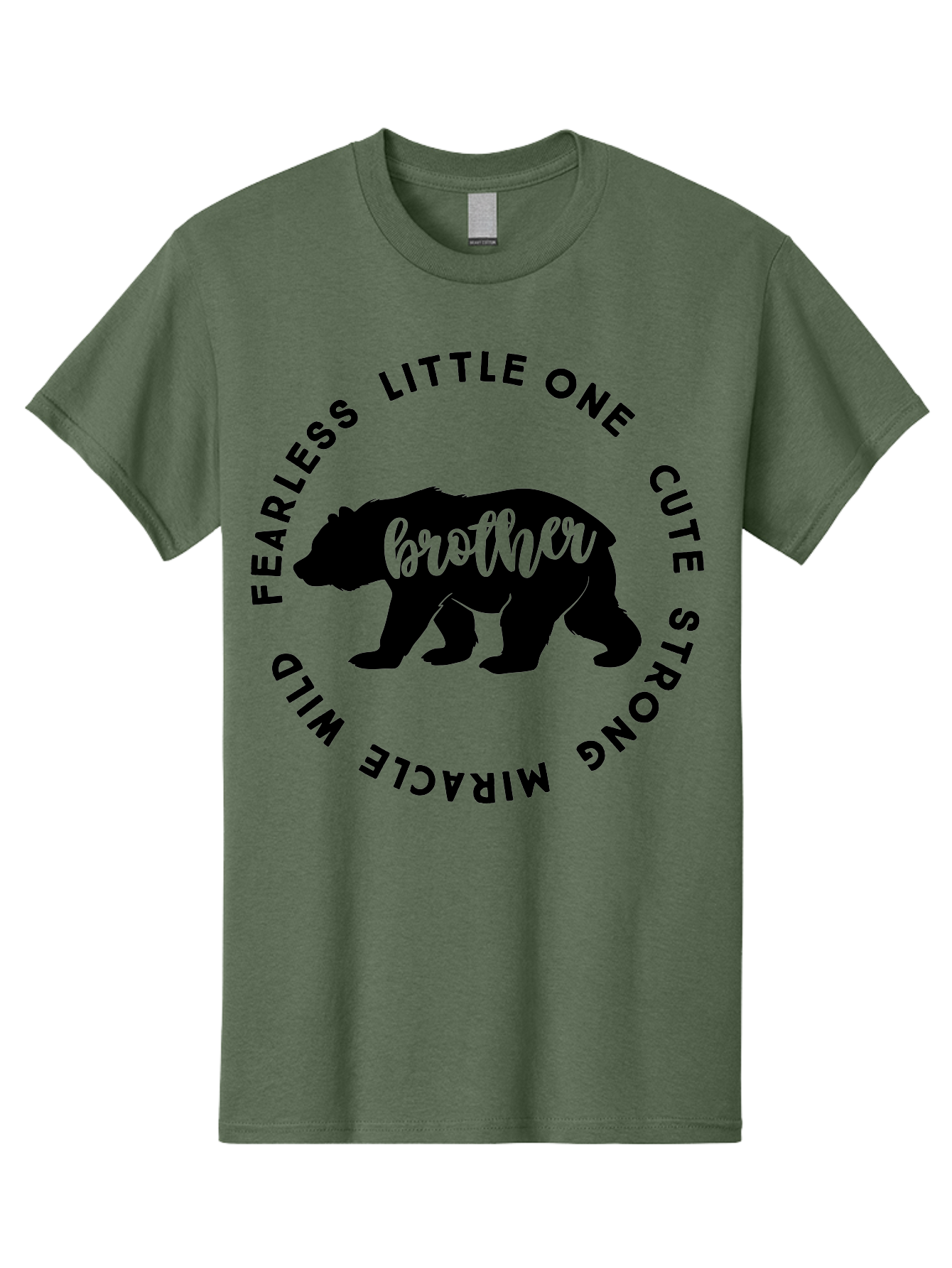 Brother Bear Men'S Graphic Tee, 100% Cotton, Comfortable Casual Summer Wear, Machine Washable, Brother Bear Design, Bear Silhouette, Cute Bear Graphic, Strong Brother Quote, Fearless Little One, Wild Miracle, Custom Brother Gift, Aae159
