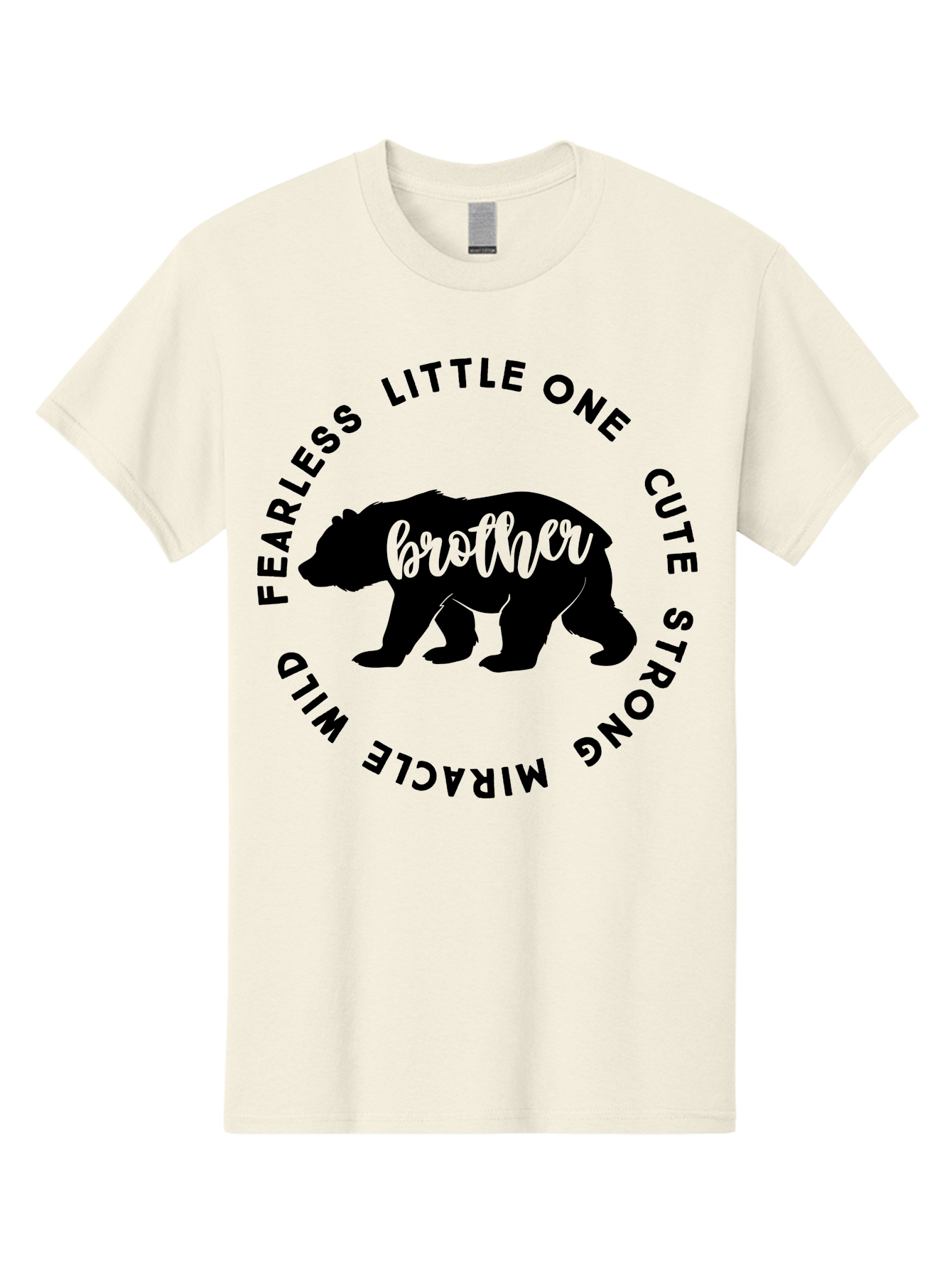 Brother Bear Men'S Graphic Tee, 100% Cotton, Comfortable Casual Summer Wear, Machine Washable, Brother Bear Design, Bear Silhouette, Cute Bear Graphic, Strong Brother Quote, Fearless Little One, Wild Miracle, Custom Brother Gift, Aae159
