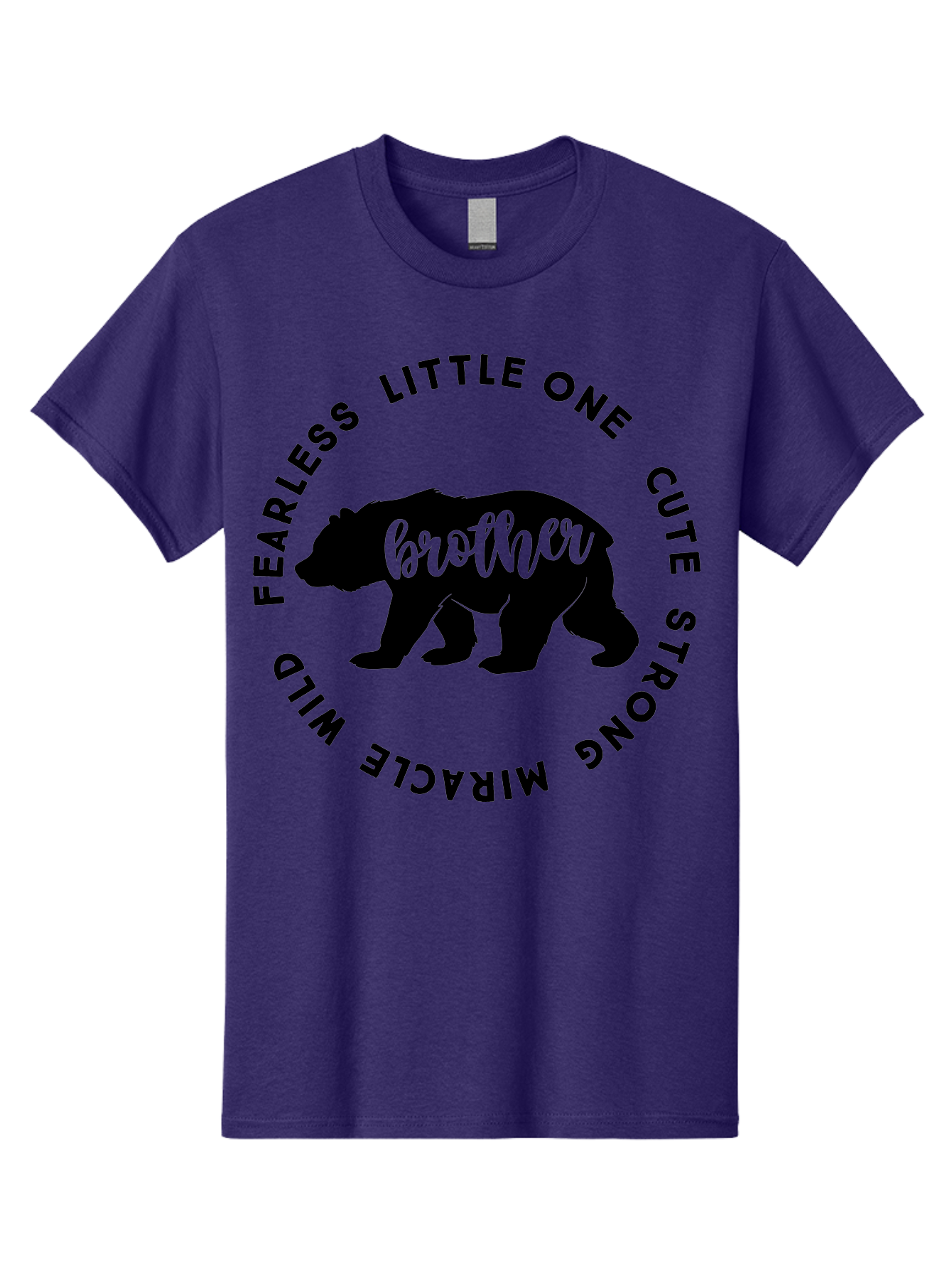 Brother Bear Men'S Graphic Tee, 100% Cotton, Comfortable Casual Summer Wear, Machine Washable, Brother Bear Design, Bear Silhouette, Cute Bear Graphic, Strong Brother Quote, Fearless Little One, Wild Miracle, Custom Brother Gift, Aae159