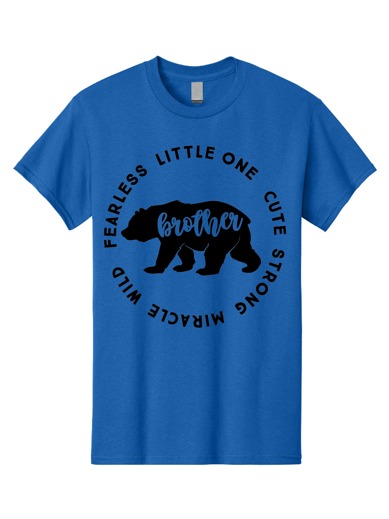 Brother Bear Men'S Graphic Tee, 100% Cotton, Comfortable Casual Summer Wear, Machine Washable, Brother Bear Design, Bear Silhouette, Cute Bear Graphic, Strong Brother Quote, Fearless Little One, Wild Miracle, Custom Brother Gift, Aae159