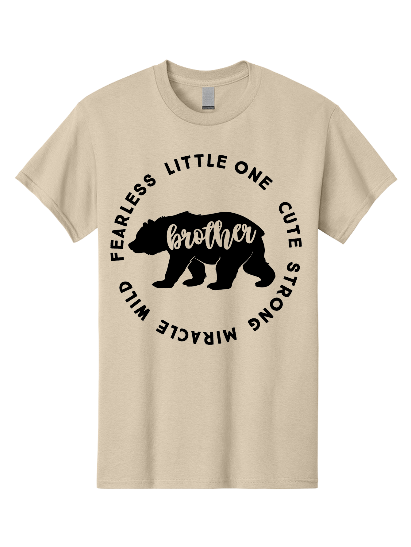 Brother Bear Men'S Graphic Tee, 100% Cotton, Comfortable Casual Summer Wear, Machine Washable, Brother Bear Design, Bear Silhouette, Cute Bear Graphic, Strong Brother Quote, Fearless Little One, Wild Miracle, Custom Brother Gift, Aae159
