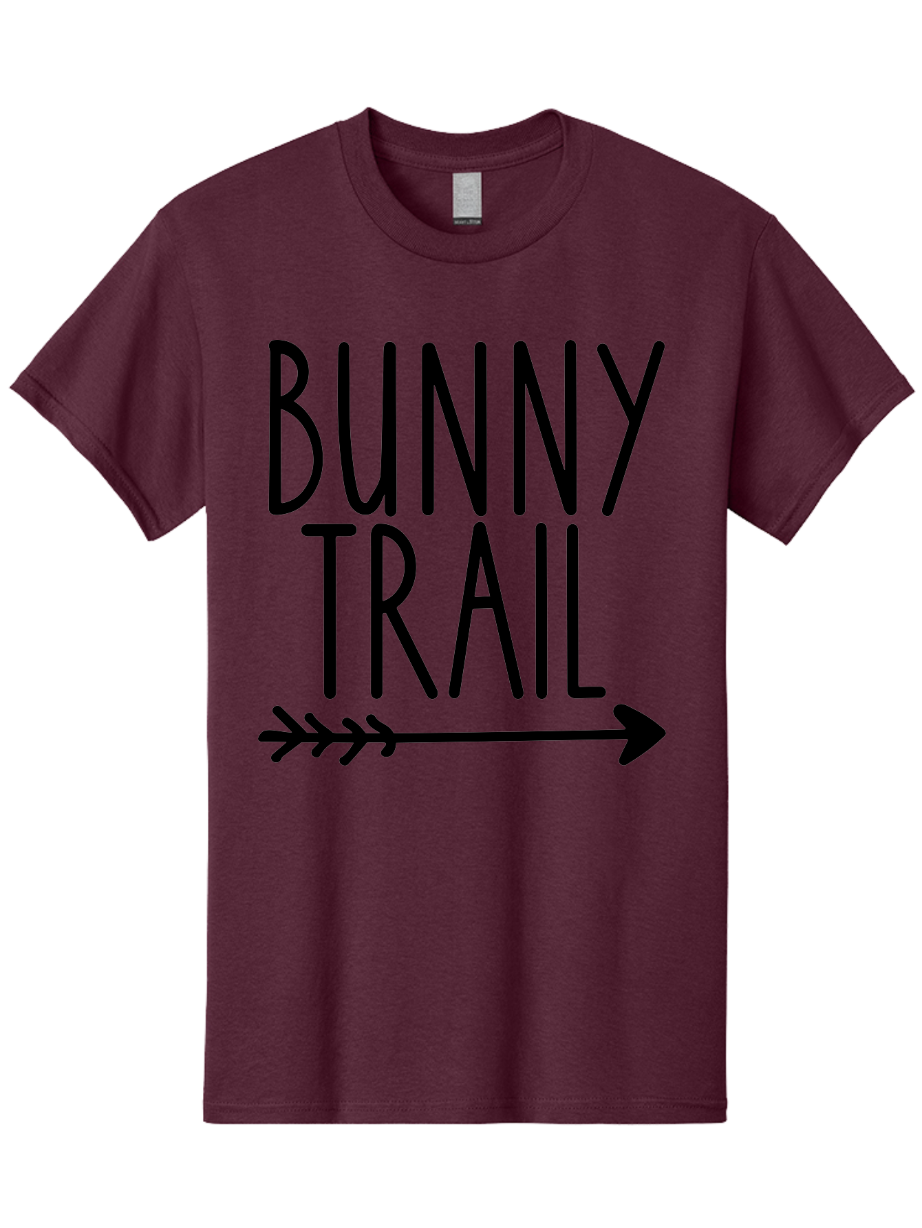 Bunny Trail This Way Men'S Graphic Tee, 100% Cotton, Comfortable Casual Summer Wear, Machine Washable, Bunny Trail, Arrow Graphic, Directional Signage, Playful Design, Whimsical Theme, Black Text, Bold Font, Graphic Illustration, Easter Theme, Aae162