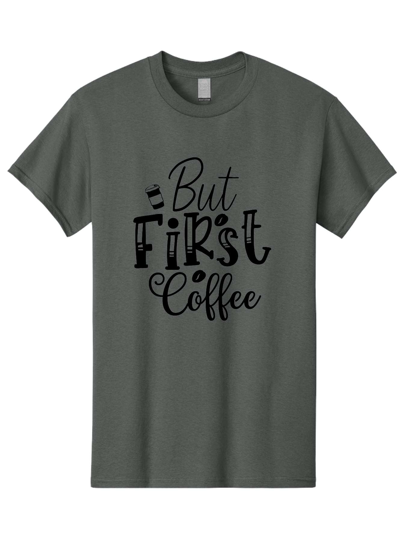But First Coffee Men'S Graphic Tee, 100% Cotton, Comfortable Casual Summer Wear, Machine Washable, Coffee Lover, Morning Motivation, Caffeine Fix, Daily Grind, Coffee Culture, Coffee Quotes, Funny Sayings Aae163