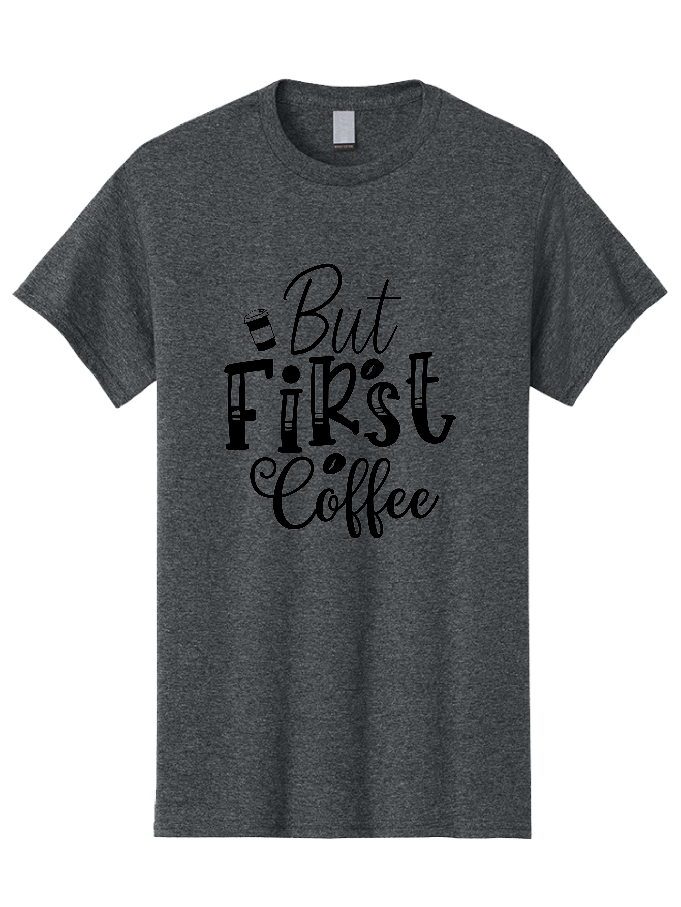 But First Coffee Men'S Graphic Tee, 100% Cotton, Comfortable Casual Summer Wear, Machine Washable, Coffee Lover, Morning Motivation, Caffeine Fix, Daily Grind, Coffee Culture, Coffee Quotes, Funny Sayings Aae163