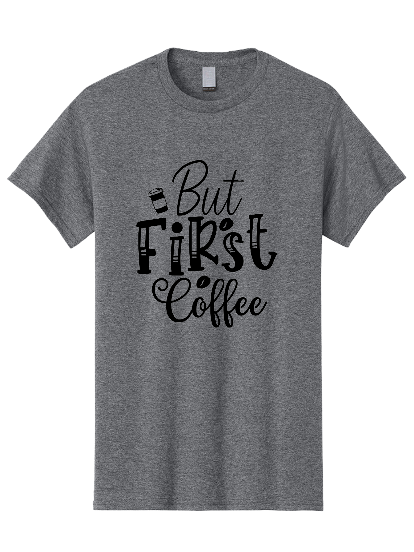 But First Coffee Men'S Graphic Tee, 100% Cotton, Comfortable Casual Summer Wear, Machine Washable, Coffee Lover, Morning Motivation, Caffeine Fix, Daily Grind, Coffee Culture, Coffee Quotes, Funny Sayings Aae163