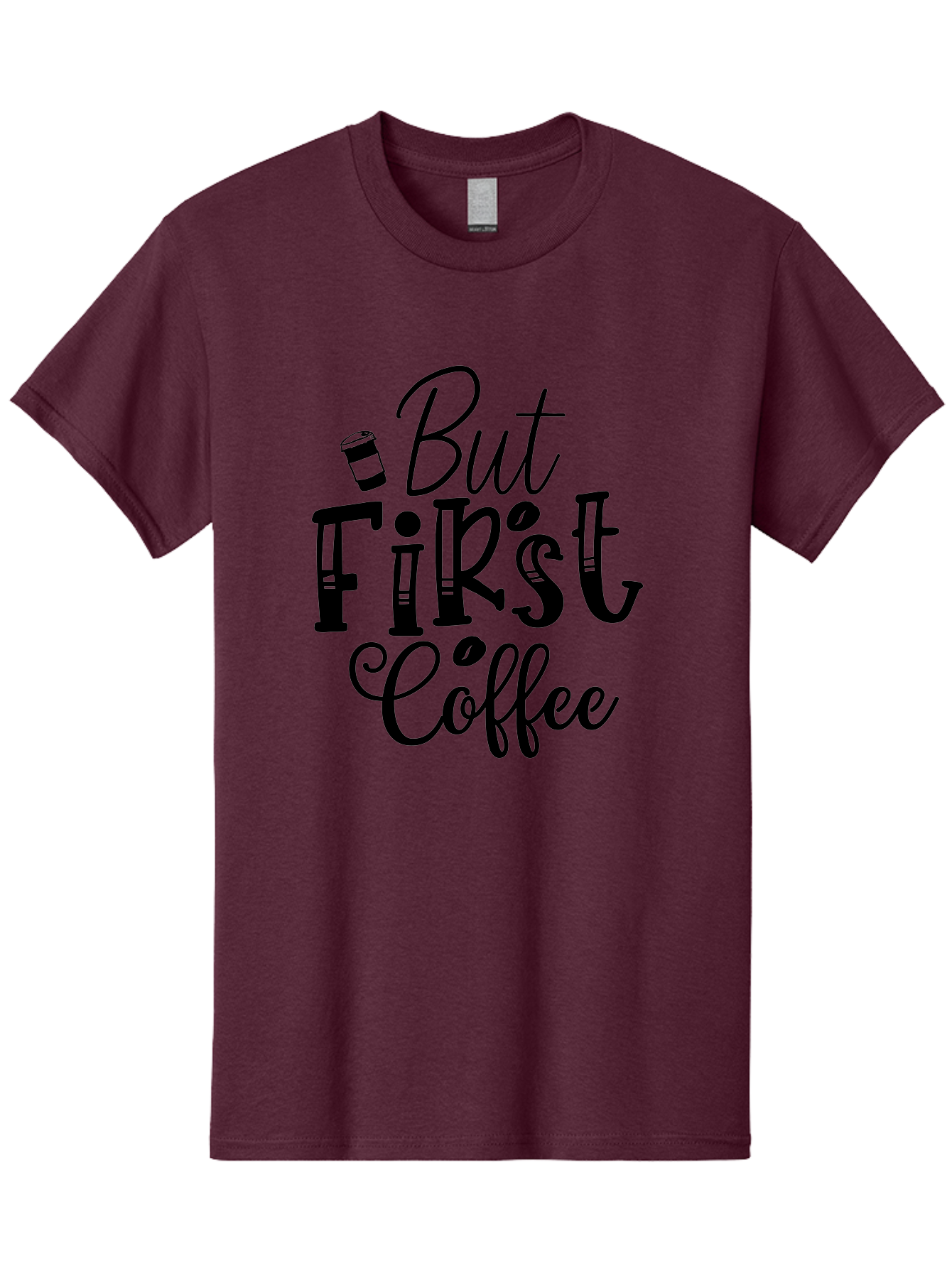 But First Coffee Men'S Graphic Tee, 100% Cotton, Comfortable Casual Summer Wear, Machine Washable, Coffee Lover, Morning Motivation, Caffeine Fix, Daily Grind, Coffee Culture, Coffee Quotes, Funny Sayings Aae163