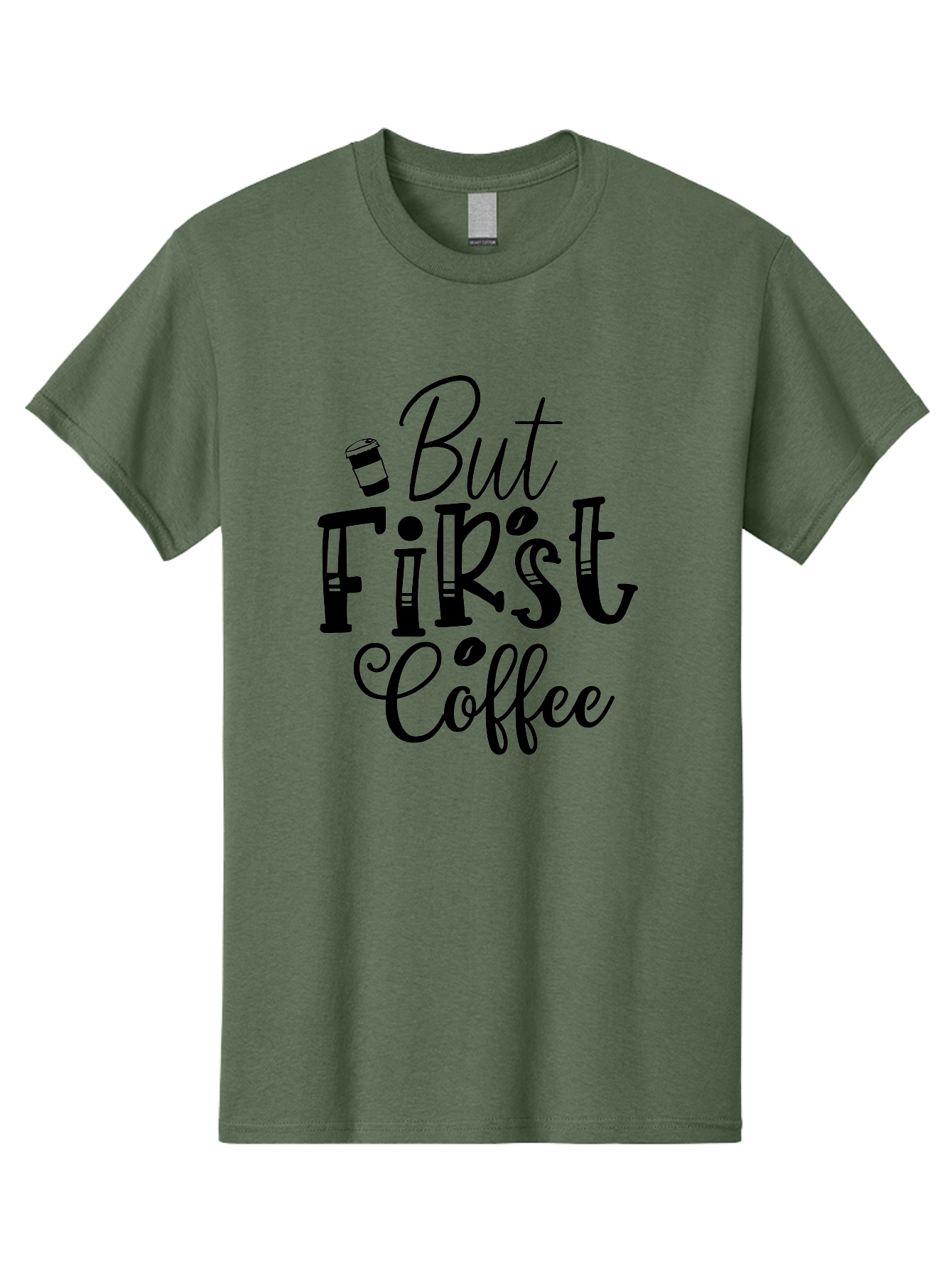 But First Coffee Men'S Graphic Tee, 100% Cotton, Comfortable Casual Summer Wear, Machine Washable, Coffee Lover, Morning Motivation, Caffeine Fix, Daily Grind, Coffee Culture, Coffee Quotes, Funny Sayings Aae163