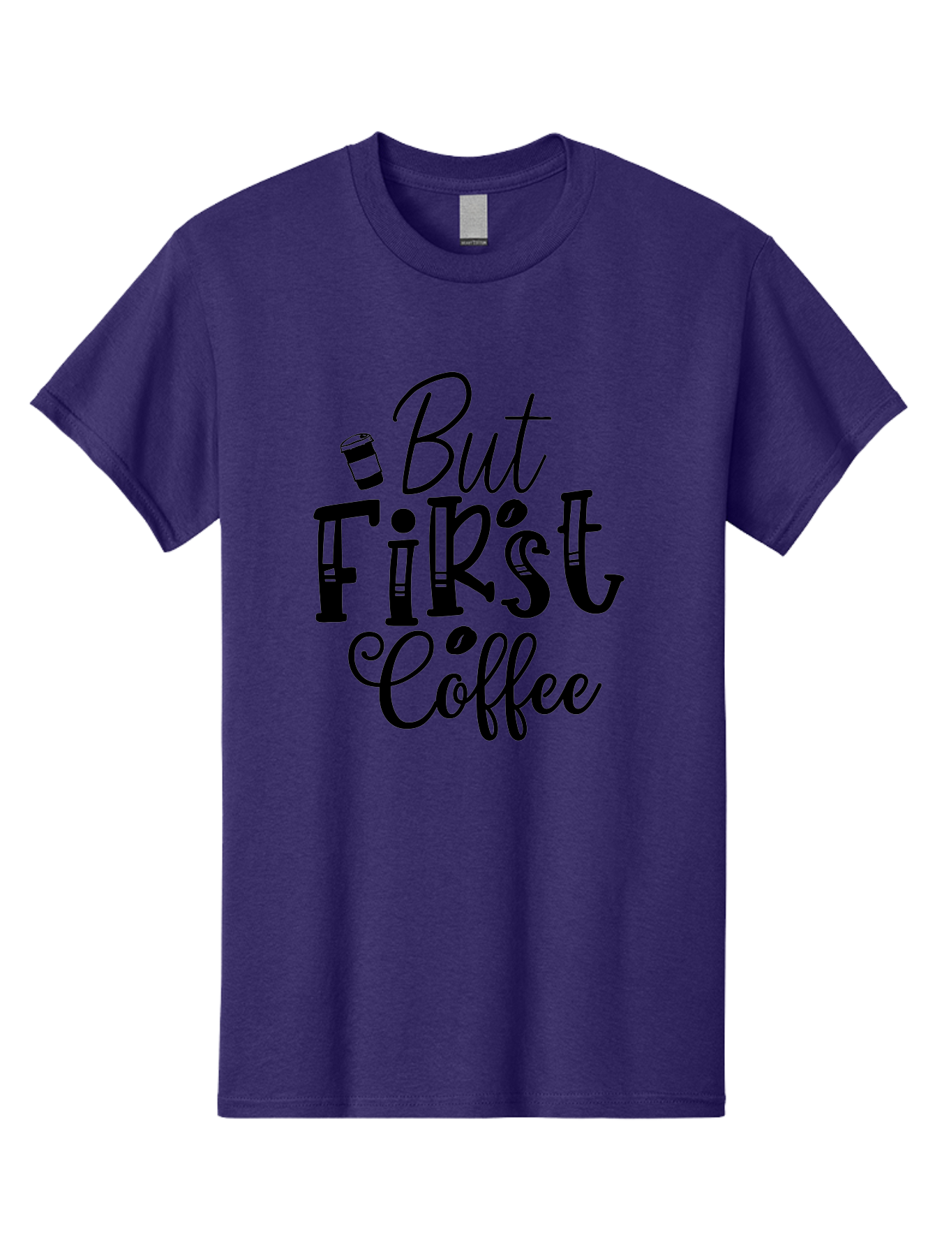 But First Coffee Men'S Graphic Tee, 100% Cotton, Comfortable Casual Summer Wear, Machine Washable, Coffee Lover, Morning Motivation, Caffeine Fix, Daily Grind, Coffee Culture, Coffee Quotes, Funny Sayings Aae163