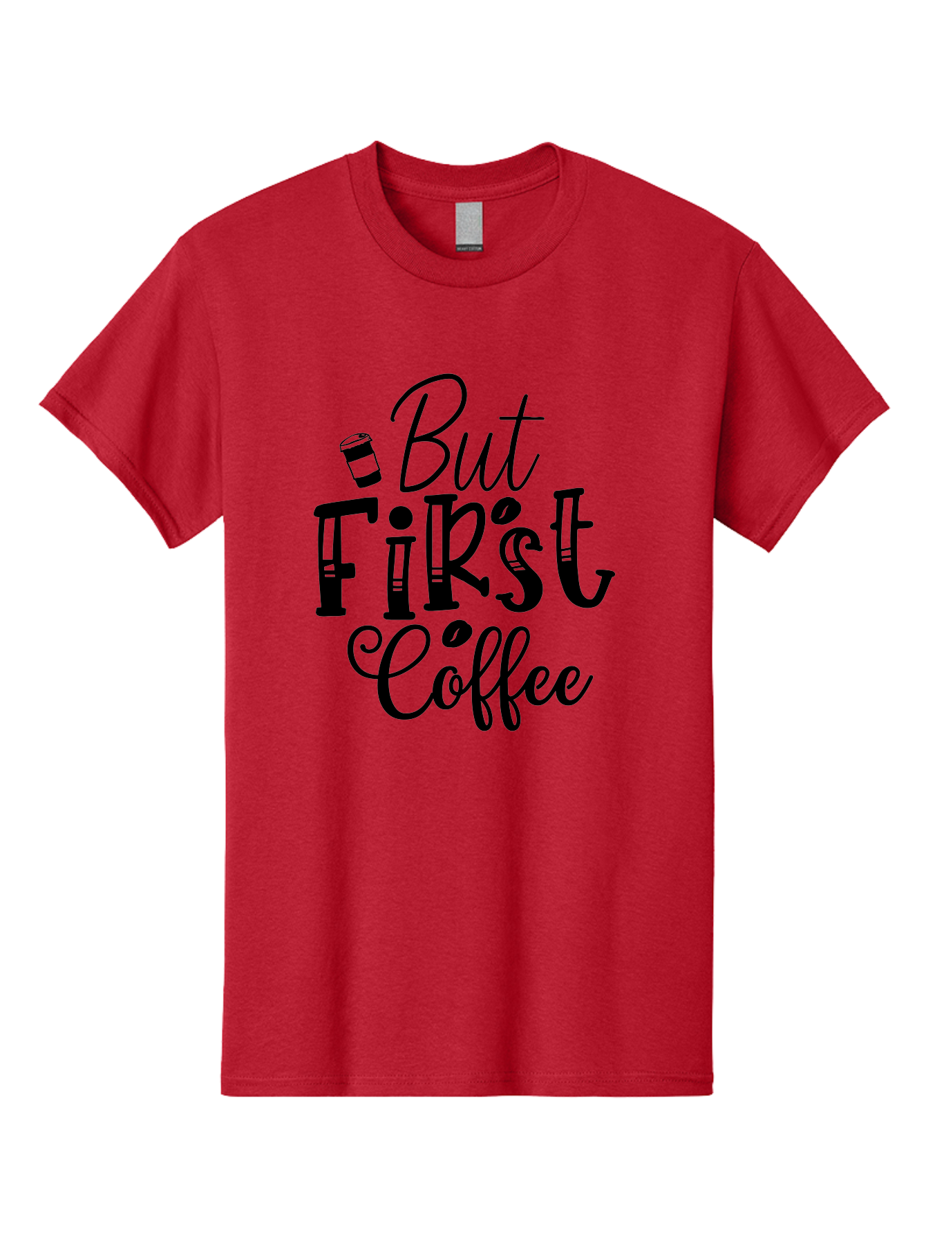 But First Coffee Men'S Graphic Tee, 100% Cotton, Comfortable Casual Summer Wear, Machine Washable, Coffee Lover, Morning Motivation, Caffeine Fix, Daily Grind, Coffee Culture, Coffee Quotes, Funny Sayings Aae163