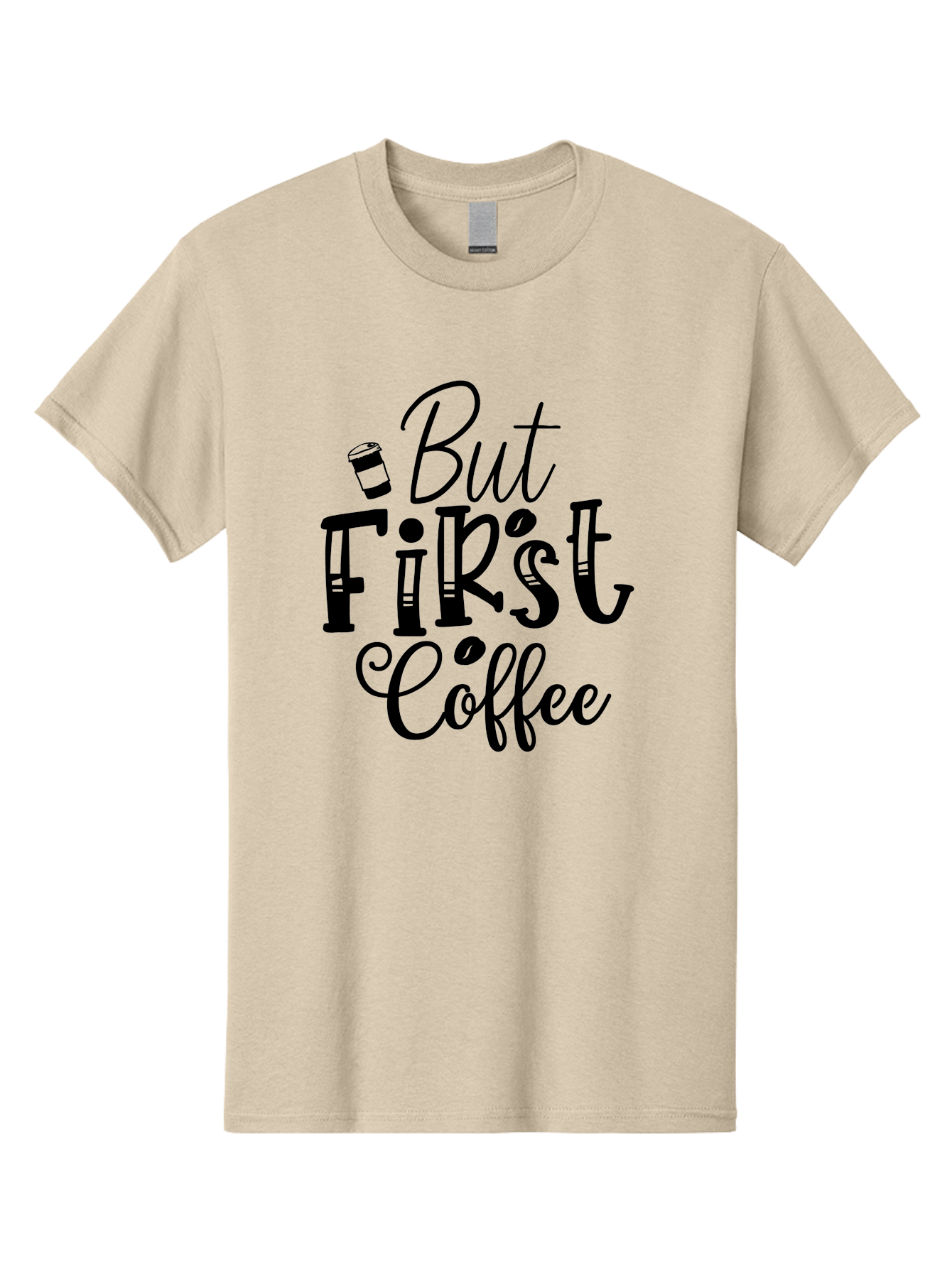 But First Coffee Men'S Graphic Tee, 100% Cotton, Comfortable Casual Summer Wear, Machine Washable, Coffee Lover, Morning Motivation, Caffeine Fix, Daily Grind, Coffee Culture, Coffee Quotes, Funny Sayings Aae163