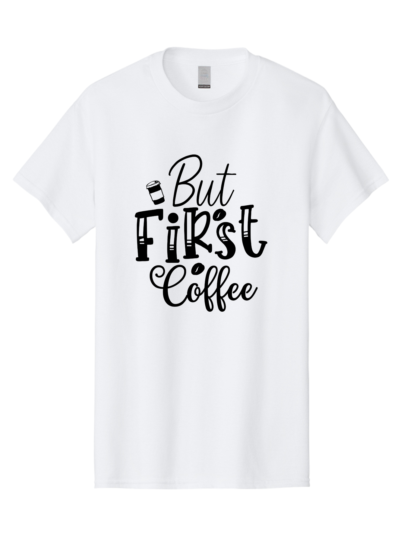 But First Coffee Men'S Graphic Tee, 100% Cotton, Comfortable Casual Summer Wear, Machine Washable, Coffee Lover, Morning Motivation, Caffeine Fix, Daily Grind, Coffee Culture, Coffee Quotes, Funny Sayings Aae163